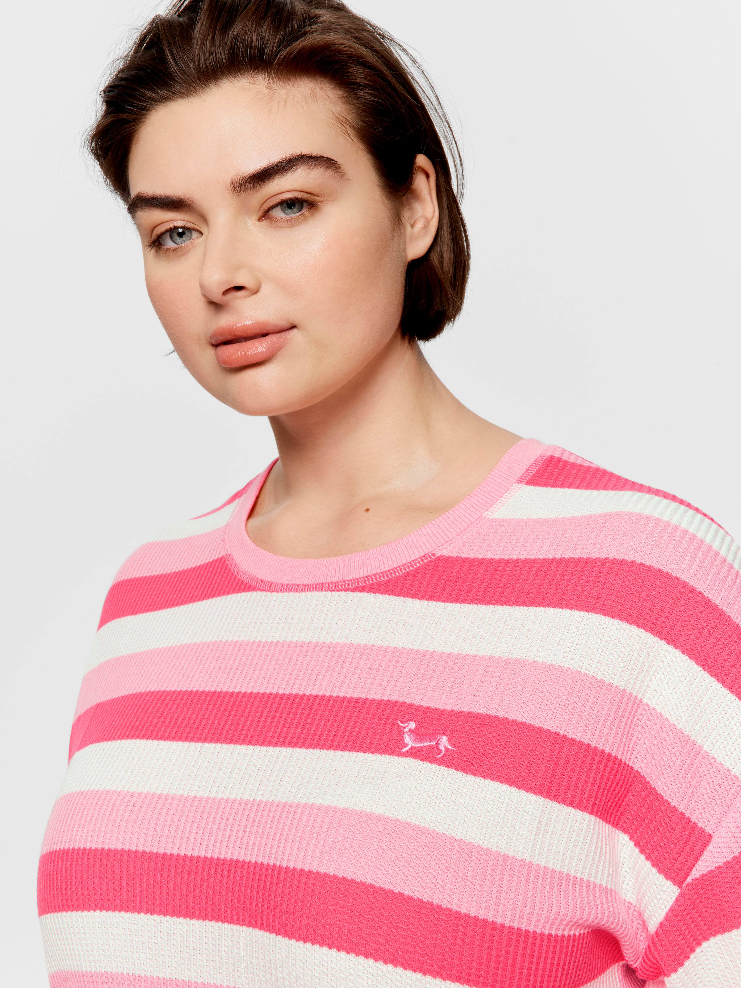 P.A. Plus Chunky Waffle Stripe Shortie Pj Set