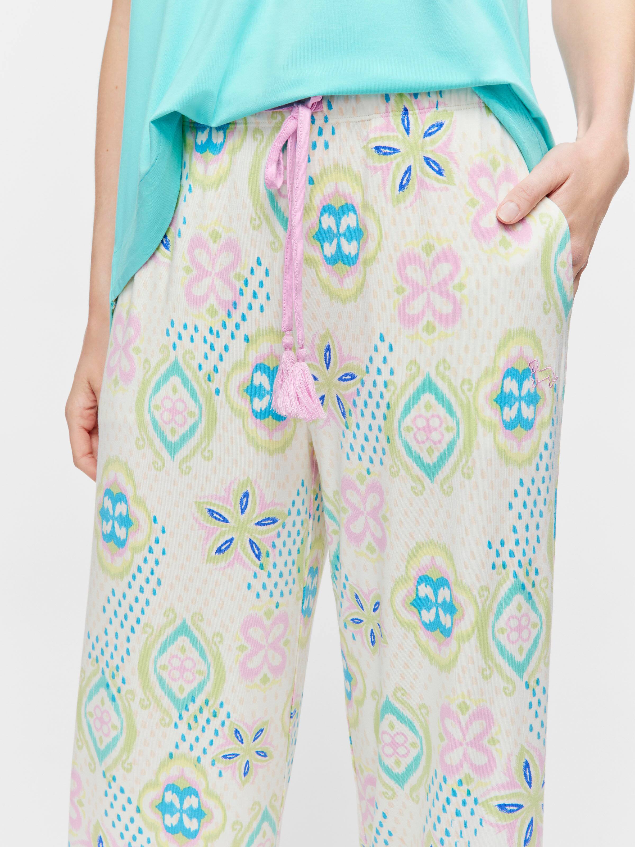 Pastel Printed 3/4 Pj Pant
