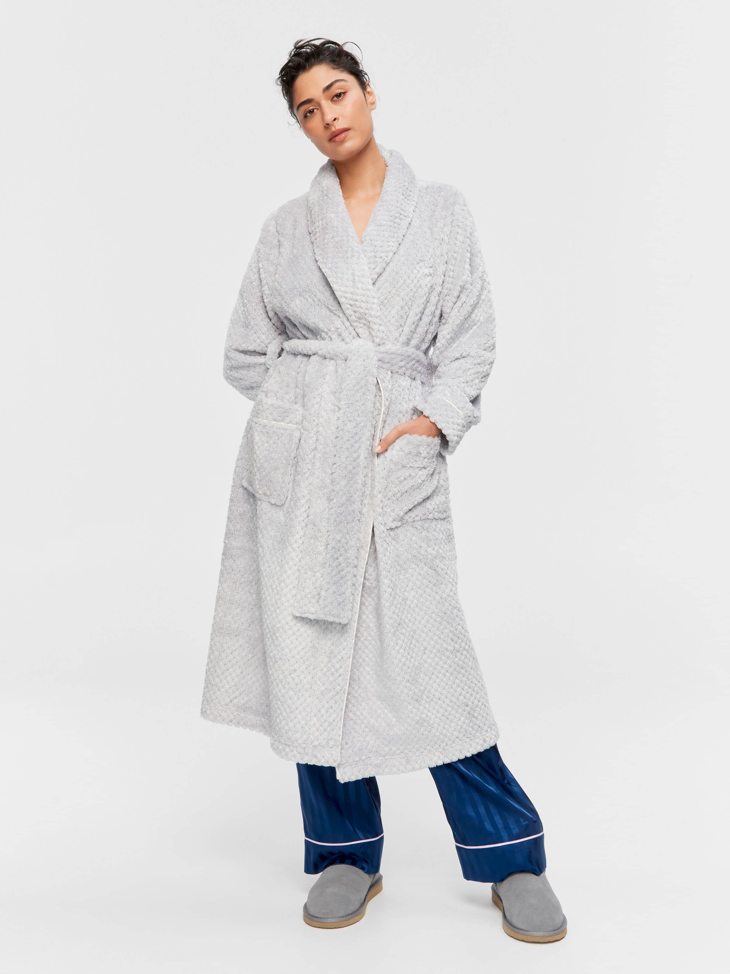 Peter's Grey Stripe Jacquard Gown