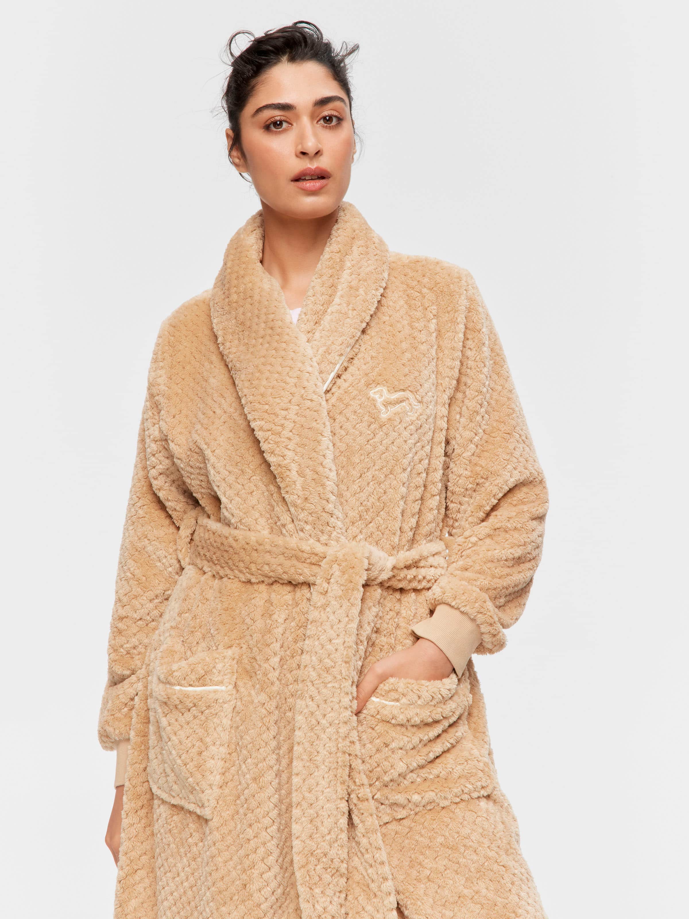 Peter's Caramel Jacquard Full Length Gown