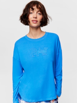 Blue Plush Sweater Top