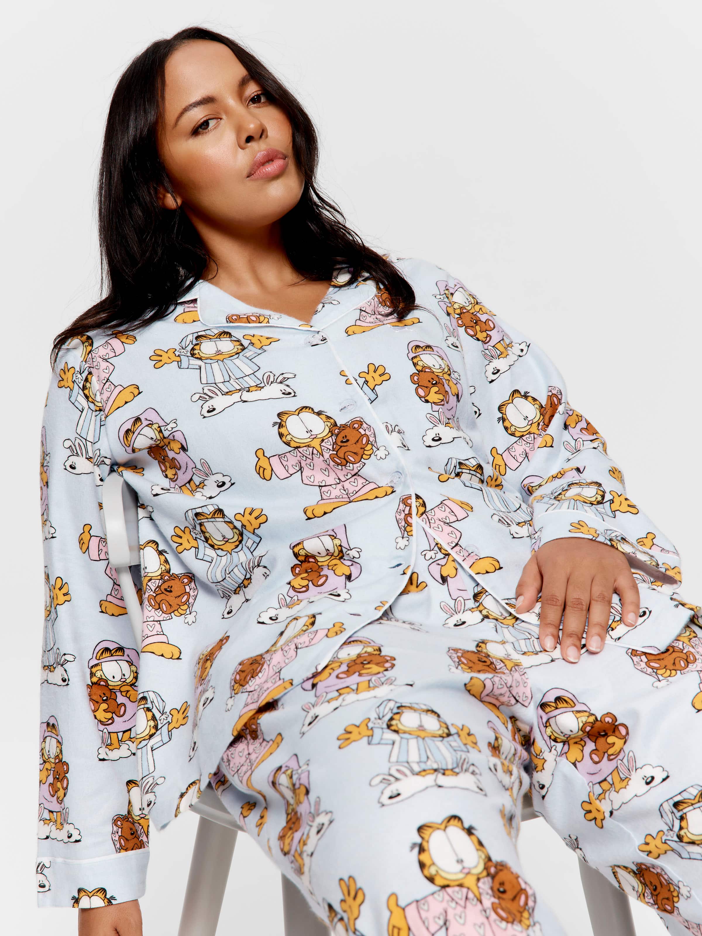 P.A. Plus Garfield In Pyjamas Bamboo Flannelette Classic Pj Set