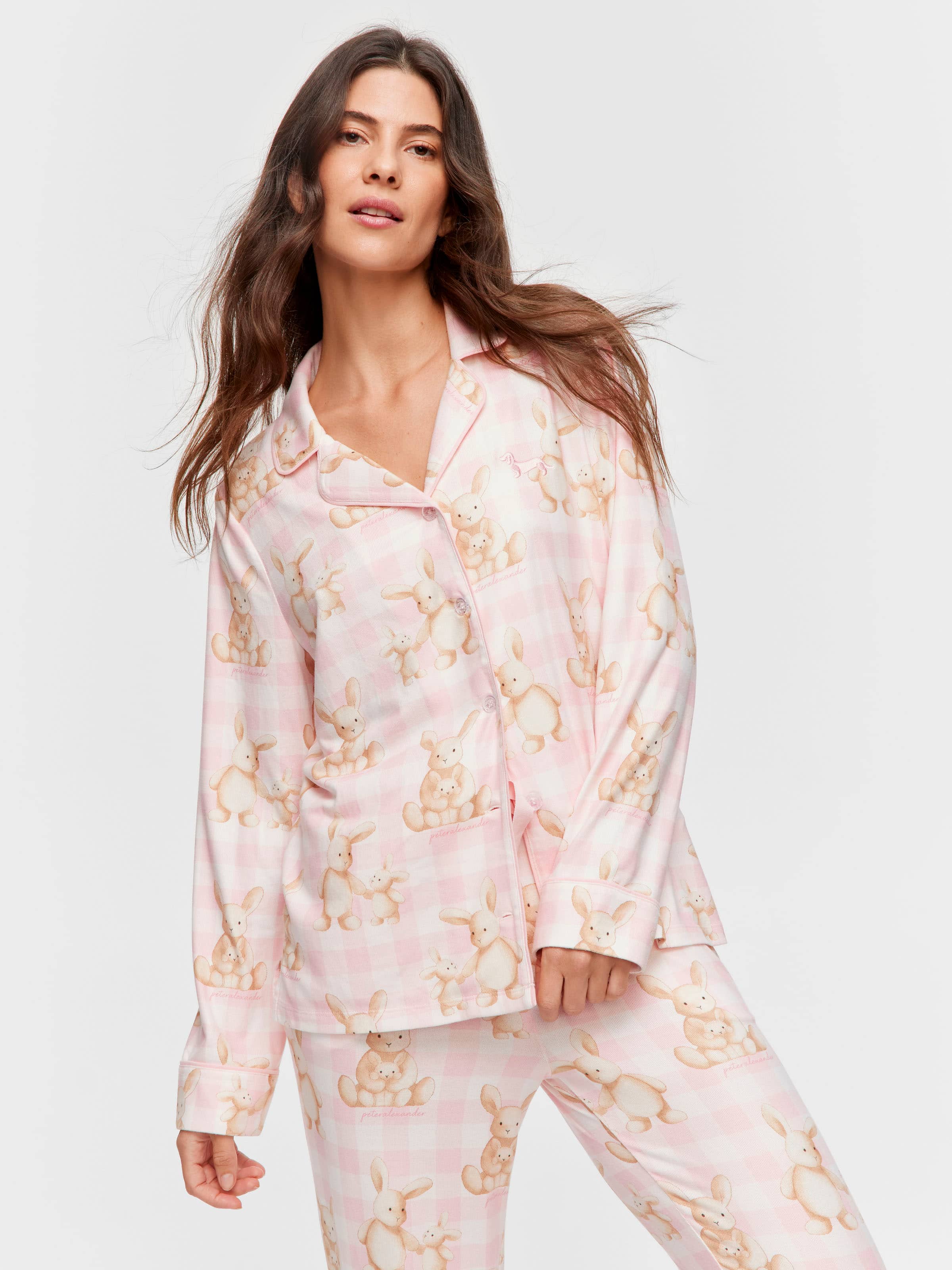 Soft Bunny Plush Long Classic Pj Set