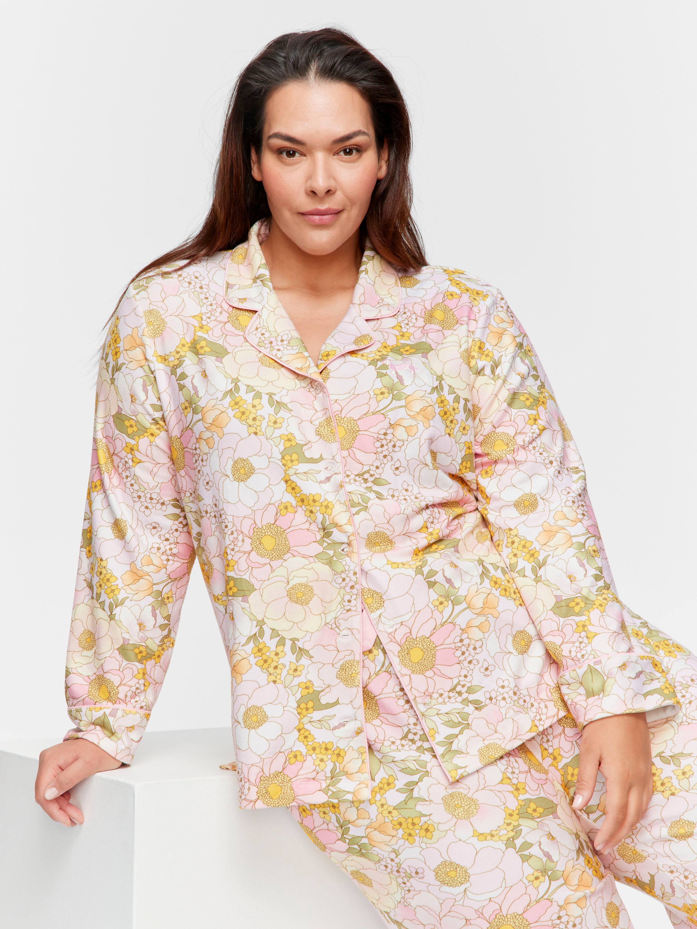 P.A. Plus Pretty Floral Plush Classic Pj Set