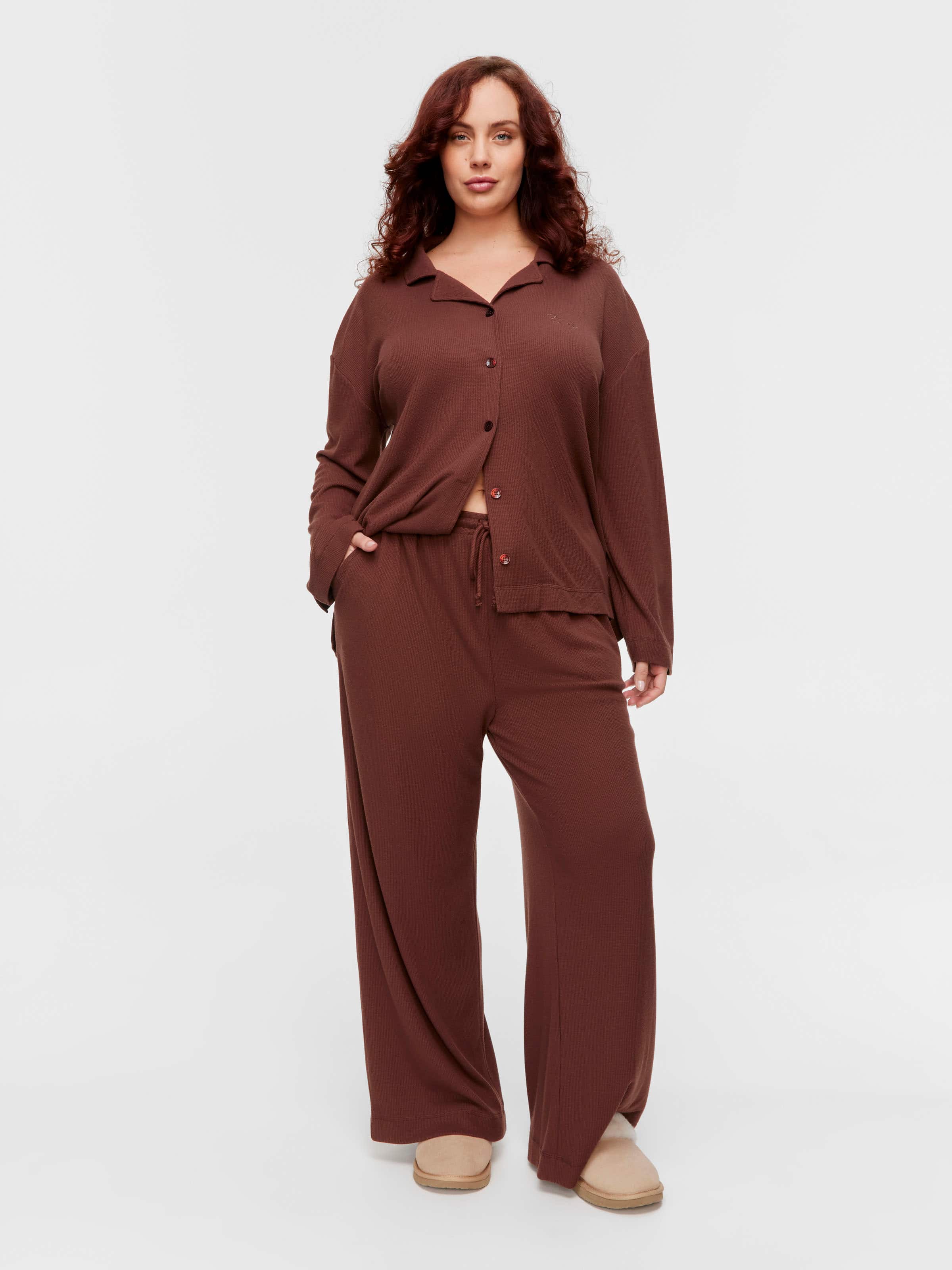 P.A. Plus Choc Waffle Straight Leg Pj Pant