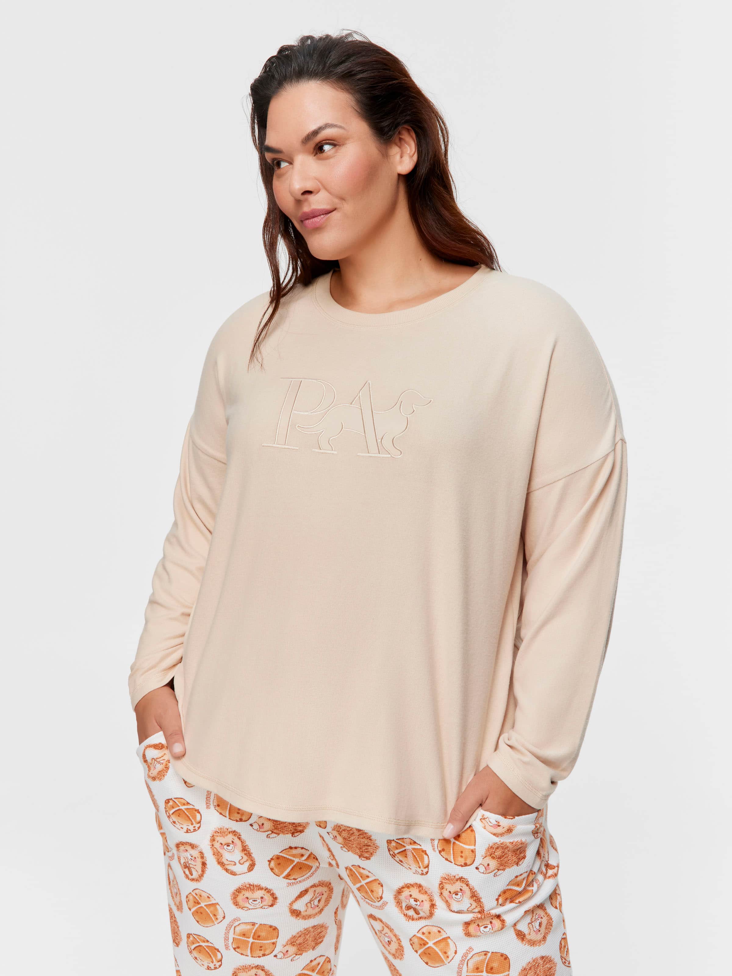 P.A. Plus Caramel Plush Logo Sweater