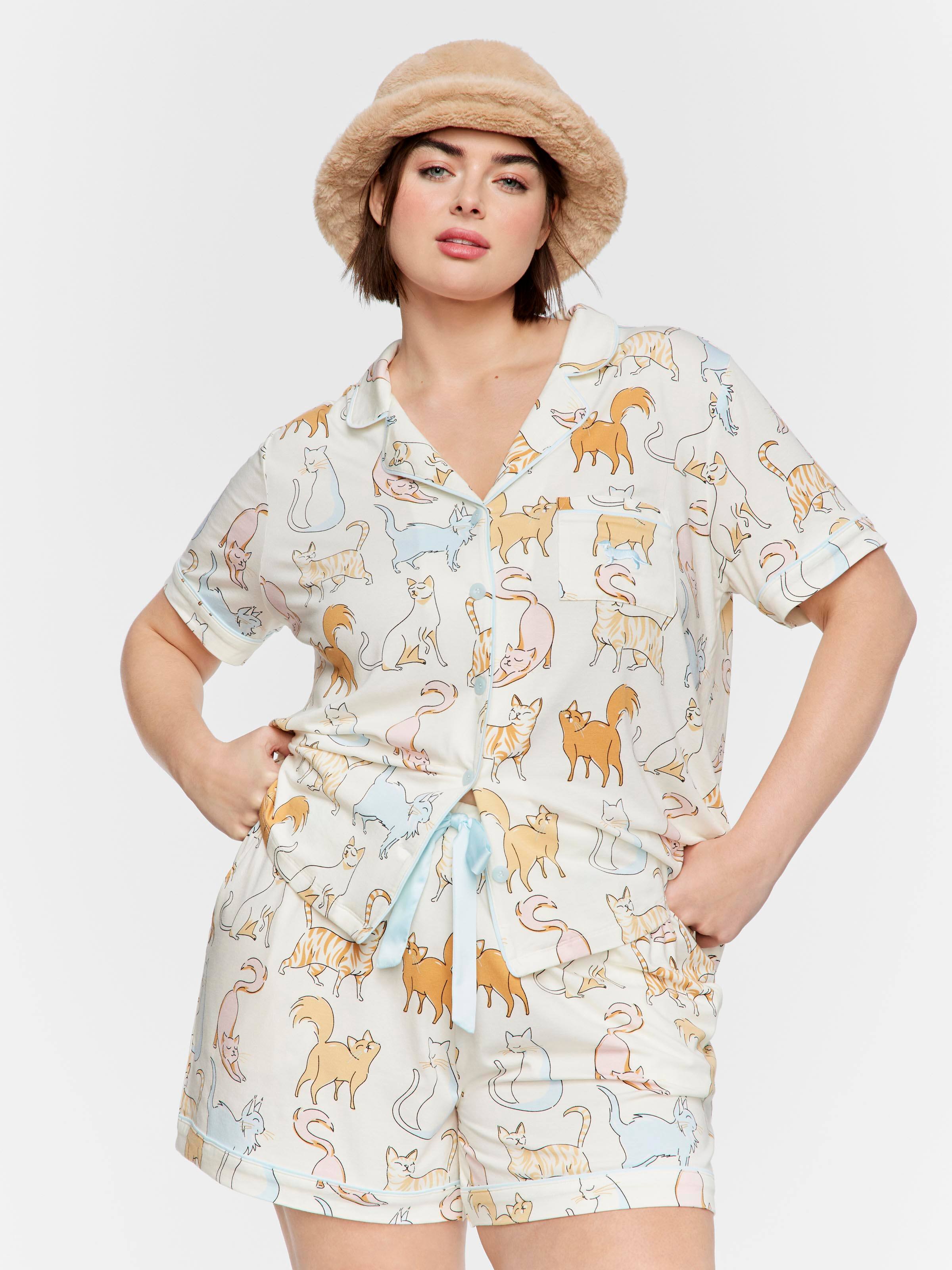 P.A. Plus Cat Shortie Pj Set