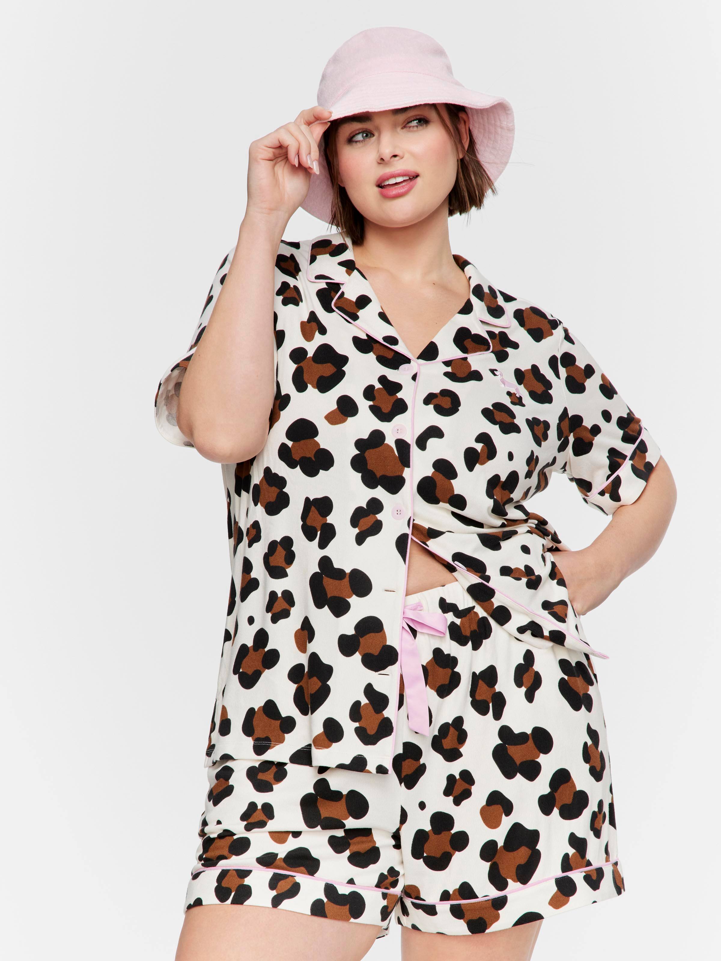 P.A. Plus Leopard Shortie Pj Set