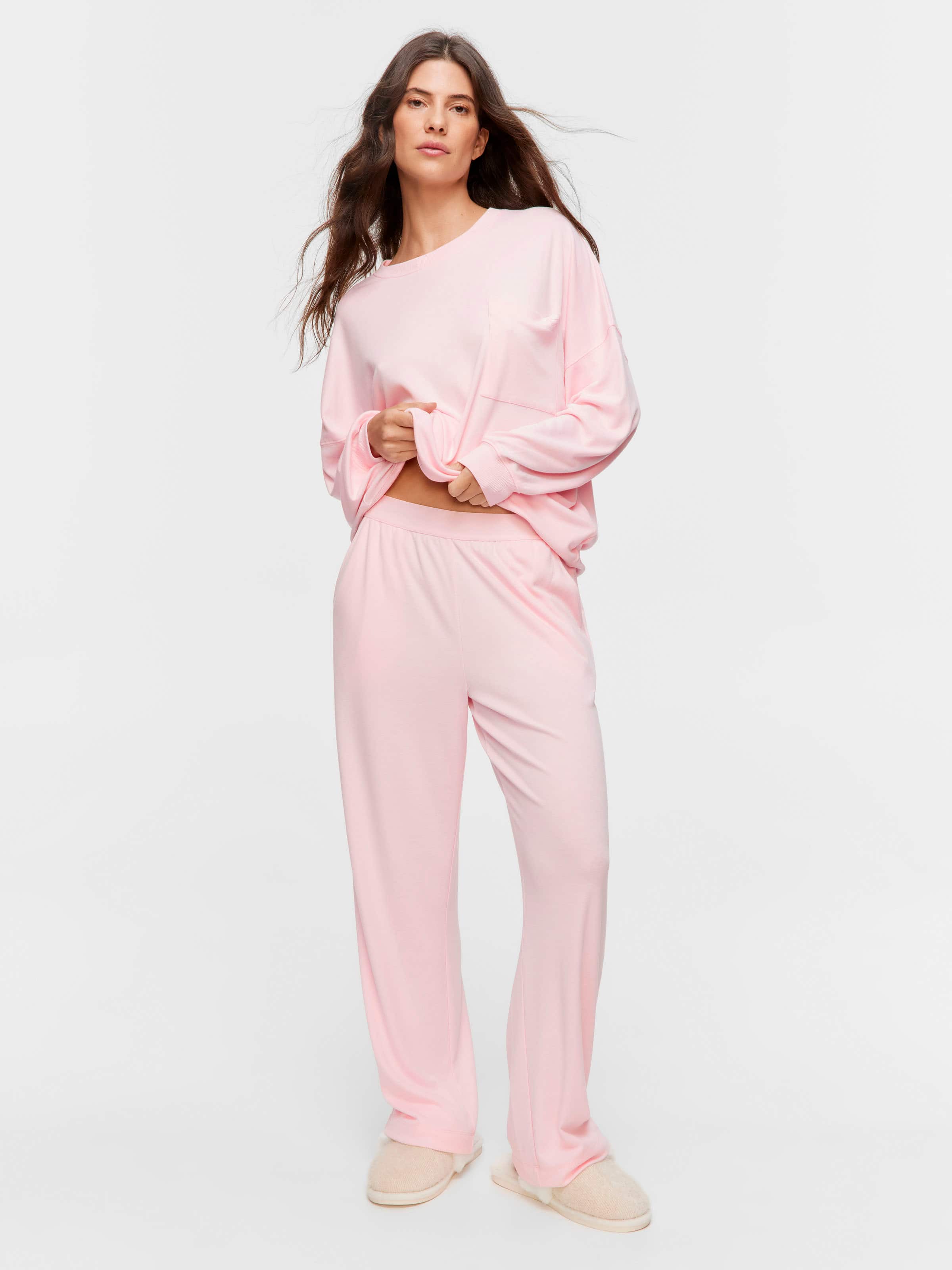 Pink Logo Straight Leg Pj Pant