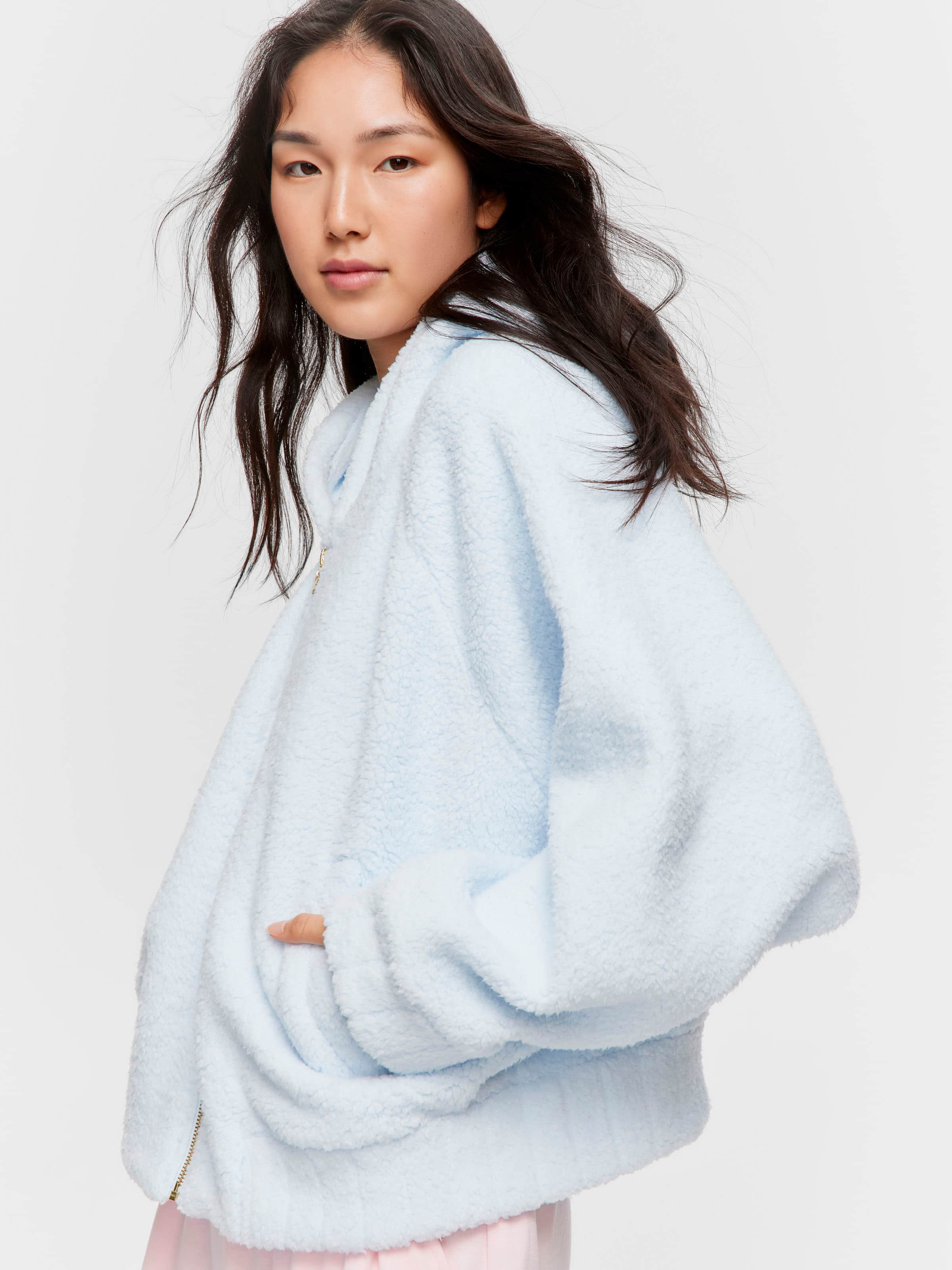 Blue Fleece Hooded Jacket