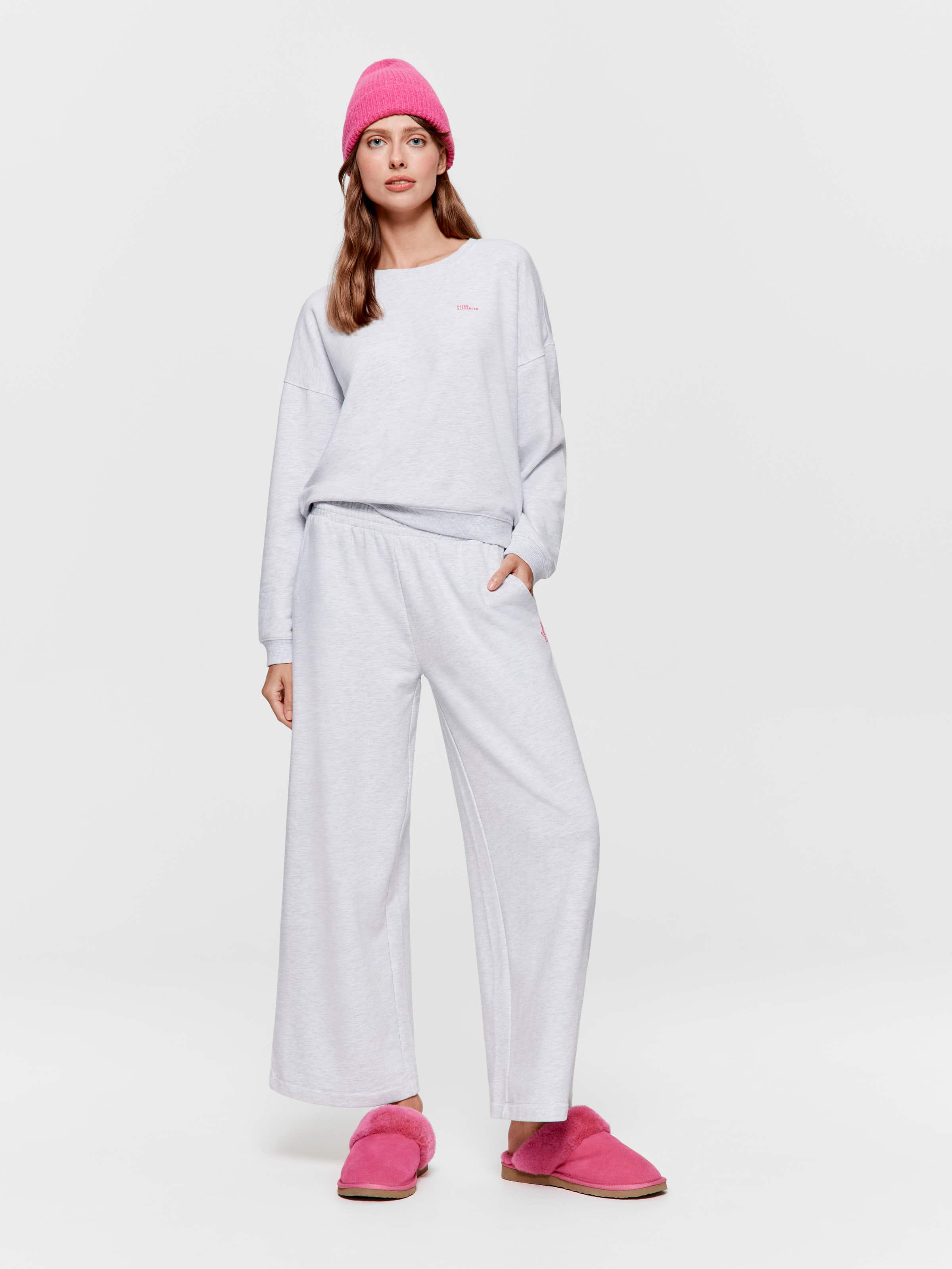 Grey Straight Leg Pj Pant