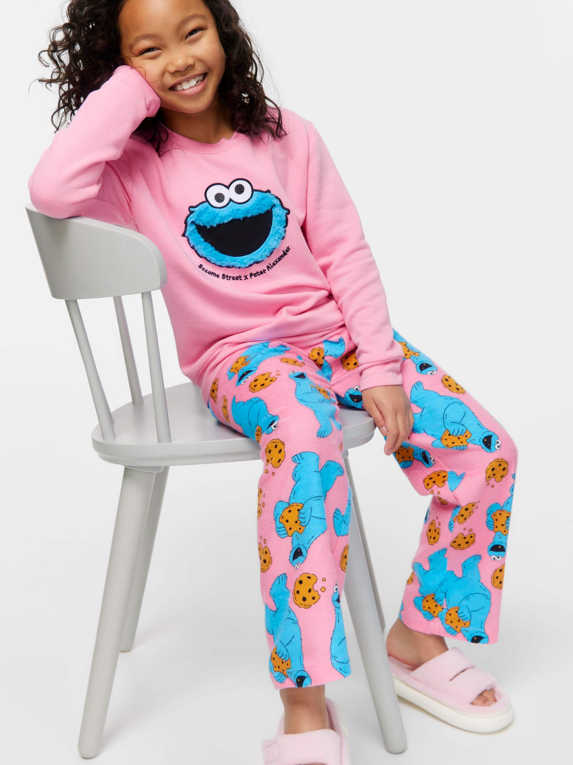 Girls Cookie Monster Pj Set