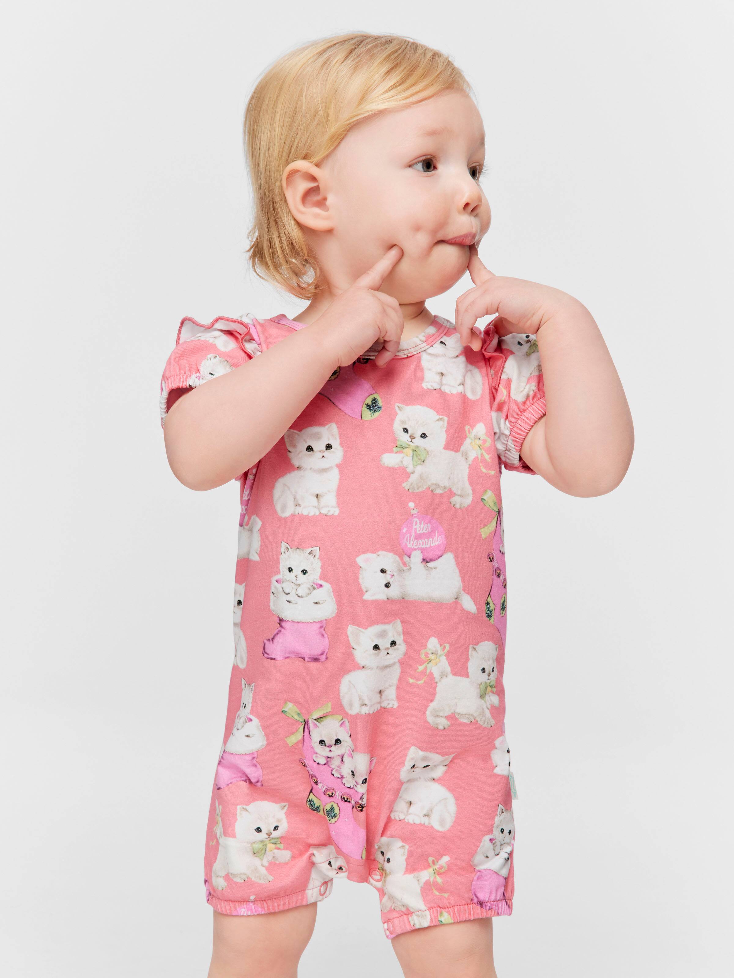 Baby Girl Kitten Romper