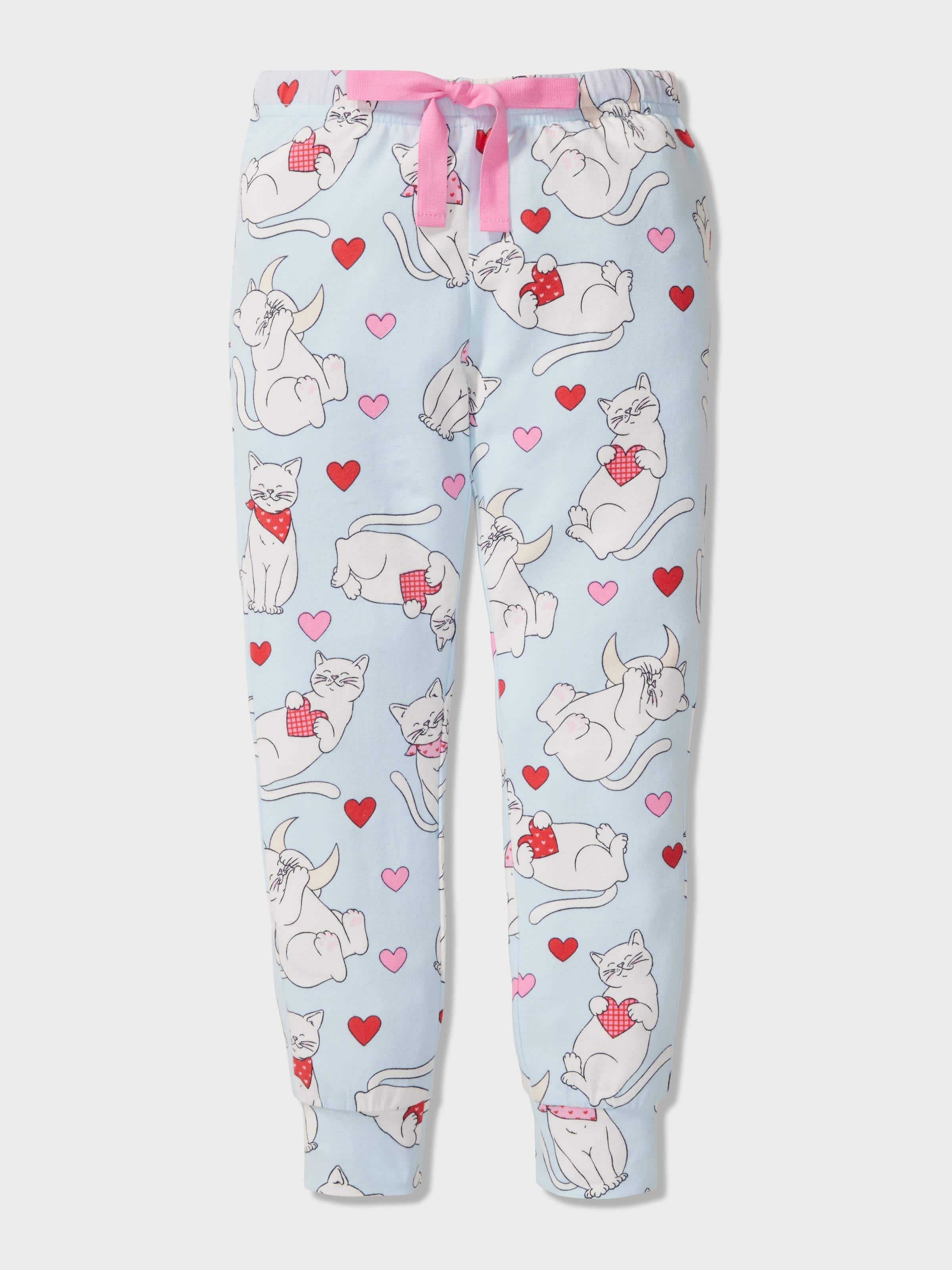 Jnr Girls Cat Hearts Pj Set