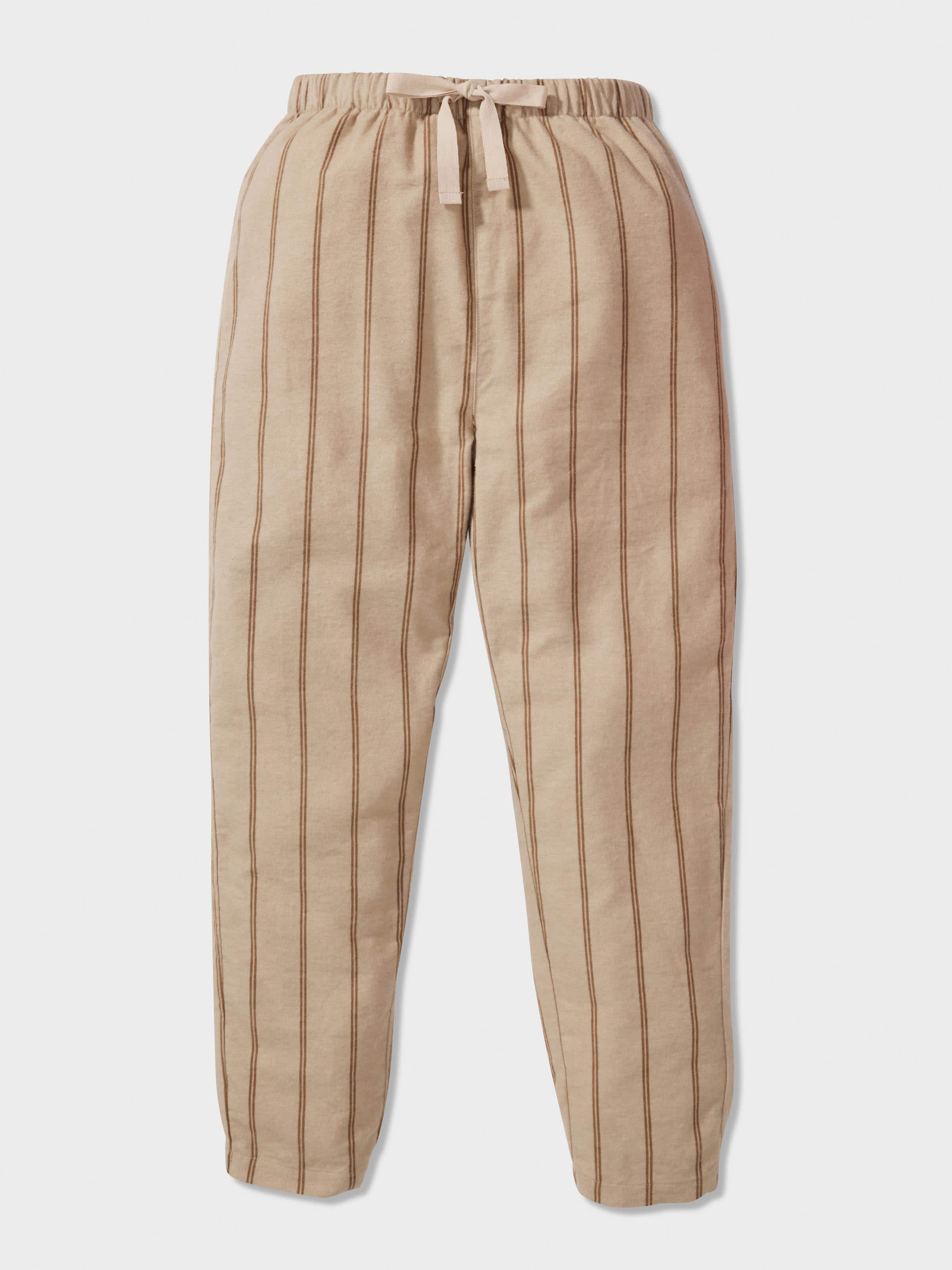 Boys Tan Striped Pj Set