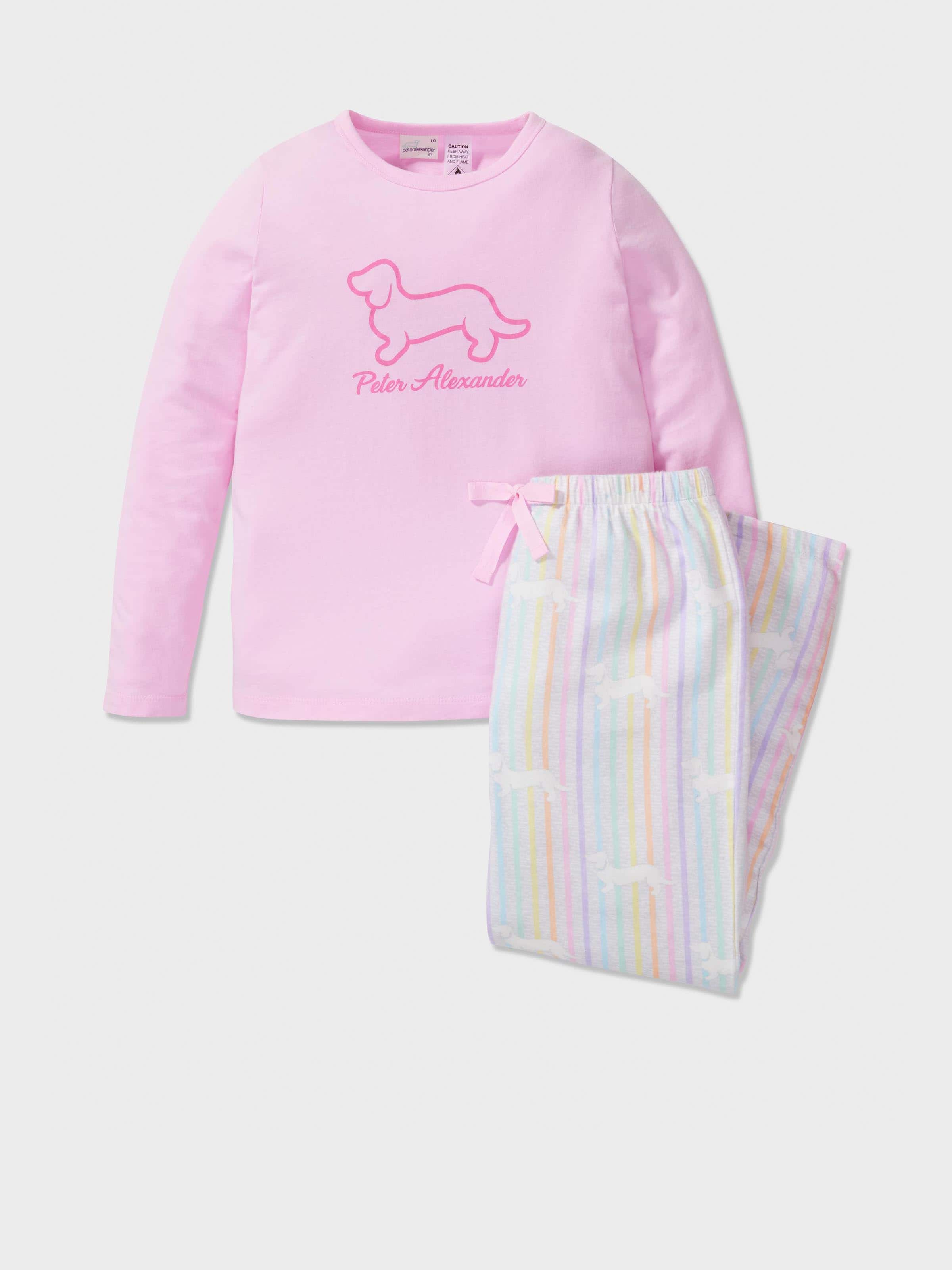 Jnr Girls Rainbow Stripe Penny Pj Set