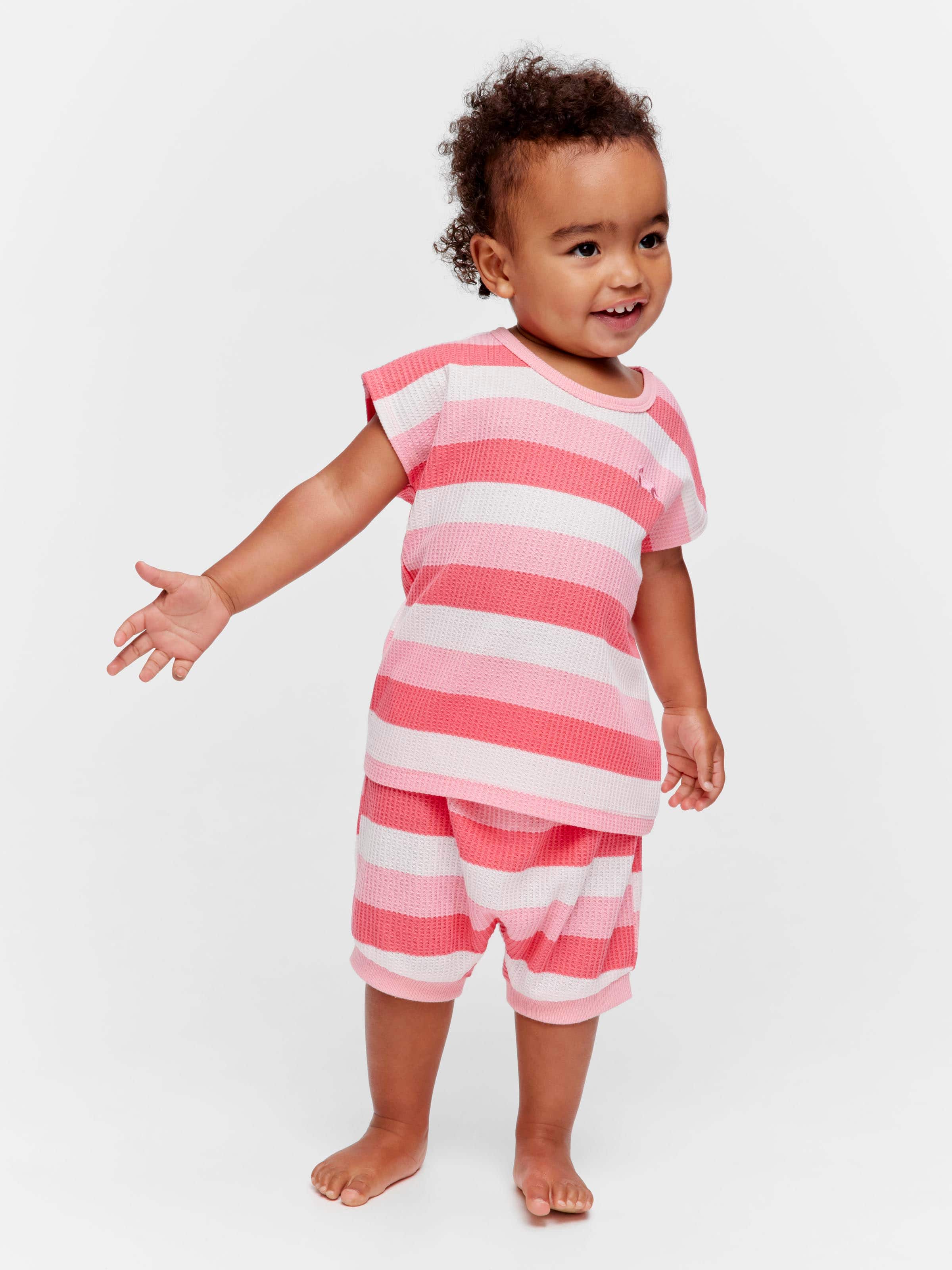 Baby Coral Stripe Short Pj Set
