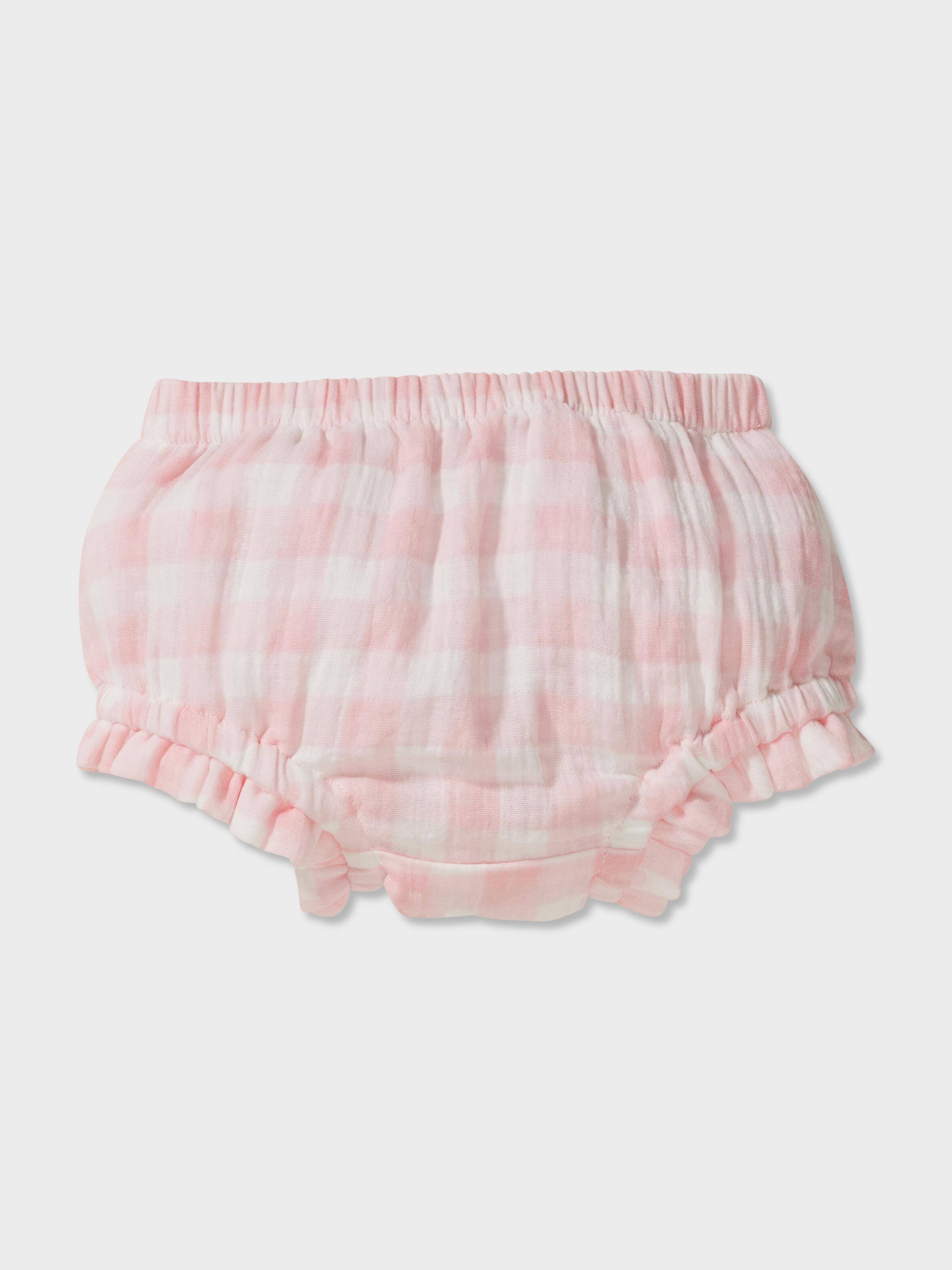 Baby Organic Pink Check Pj Set