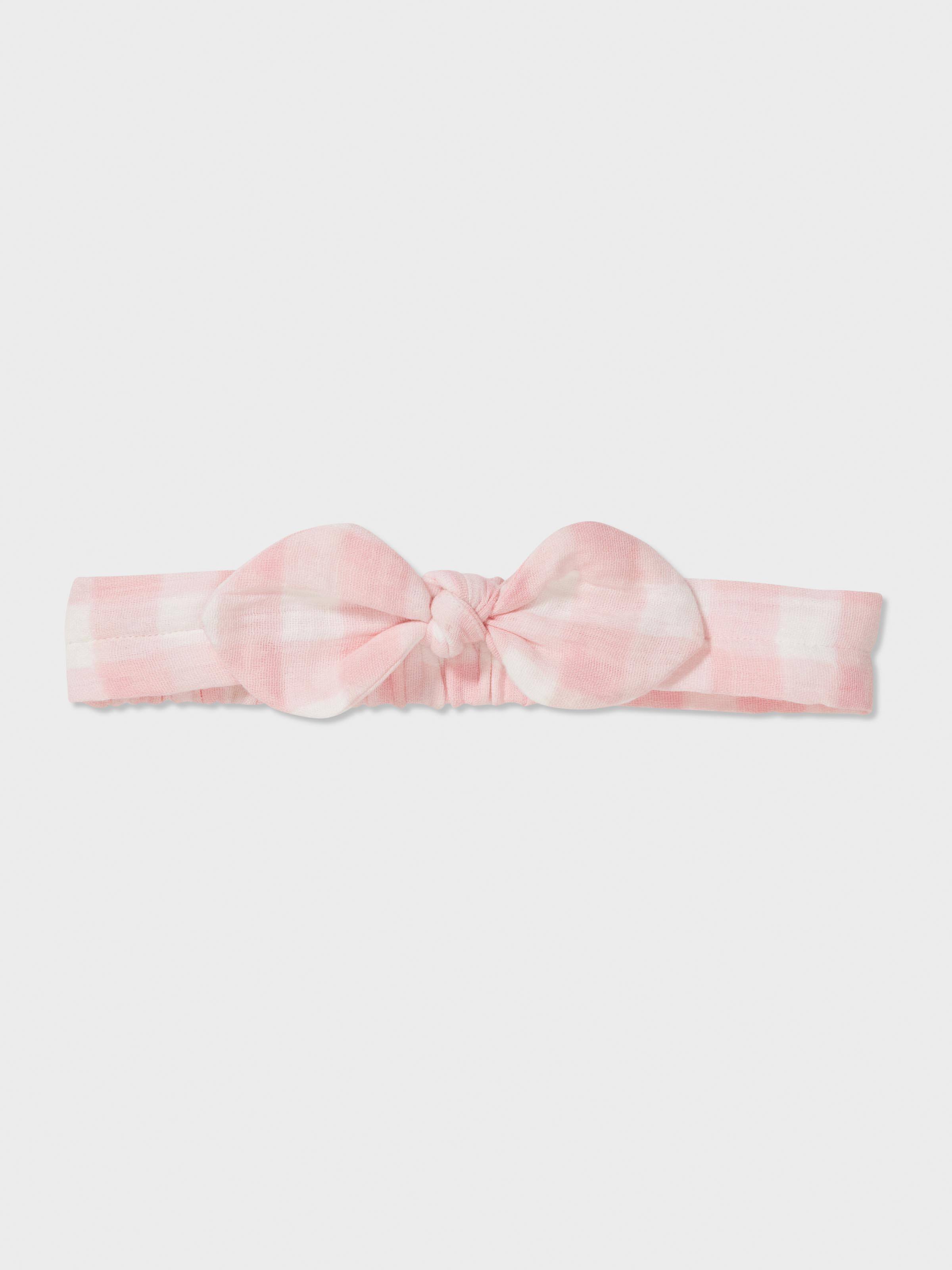 Baby Organic Pink Check Headband