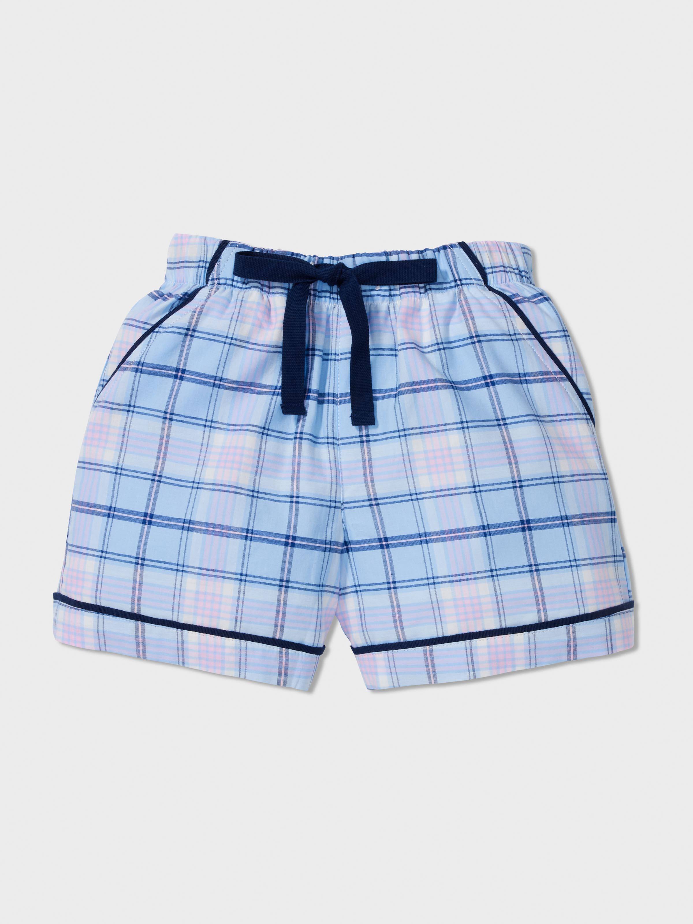 Jnr Girls Soft Check Short Pj Set