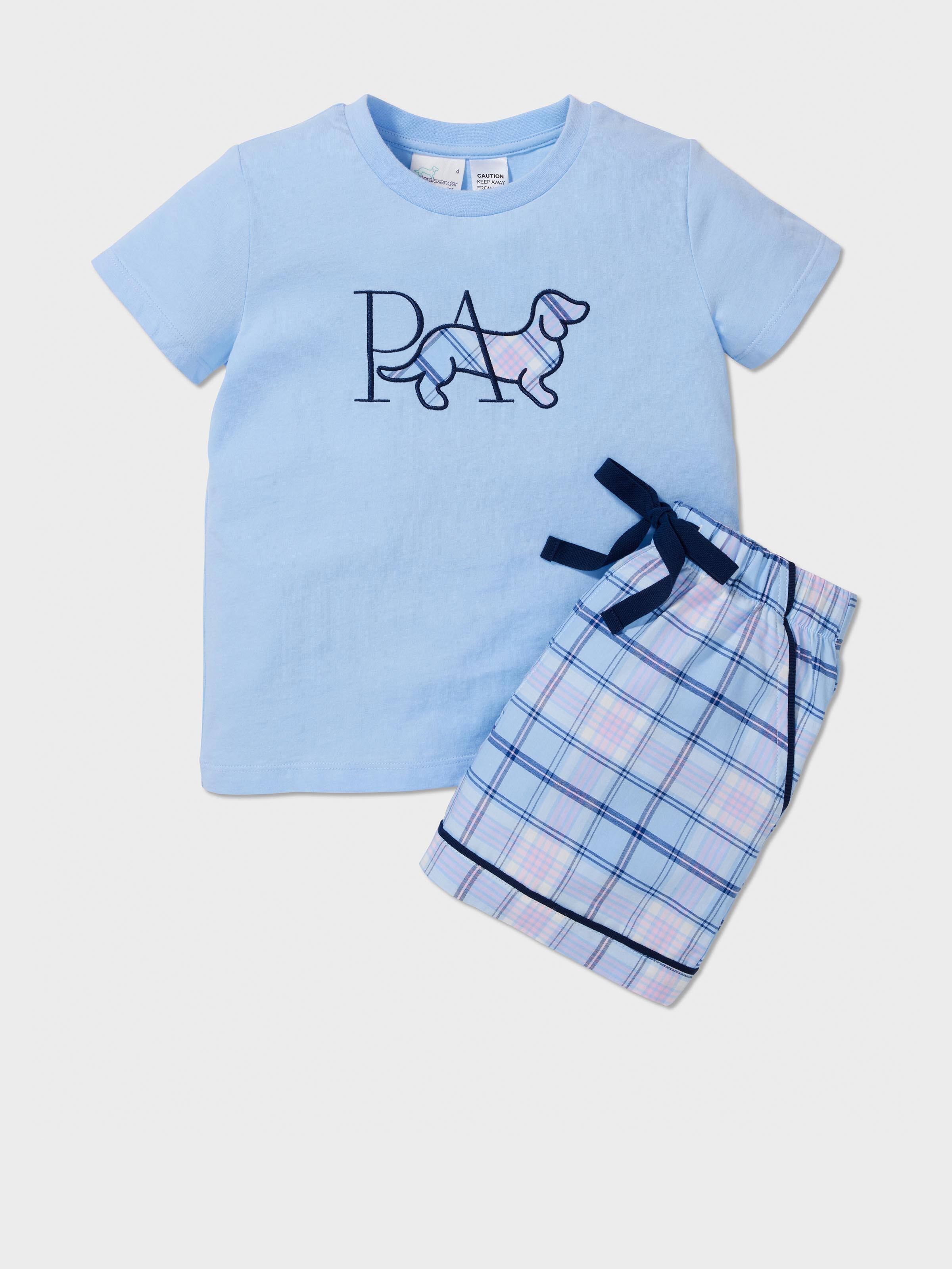 Jnr Girls Soft Check Short Pj Set