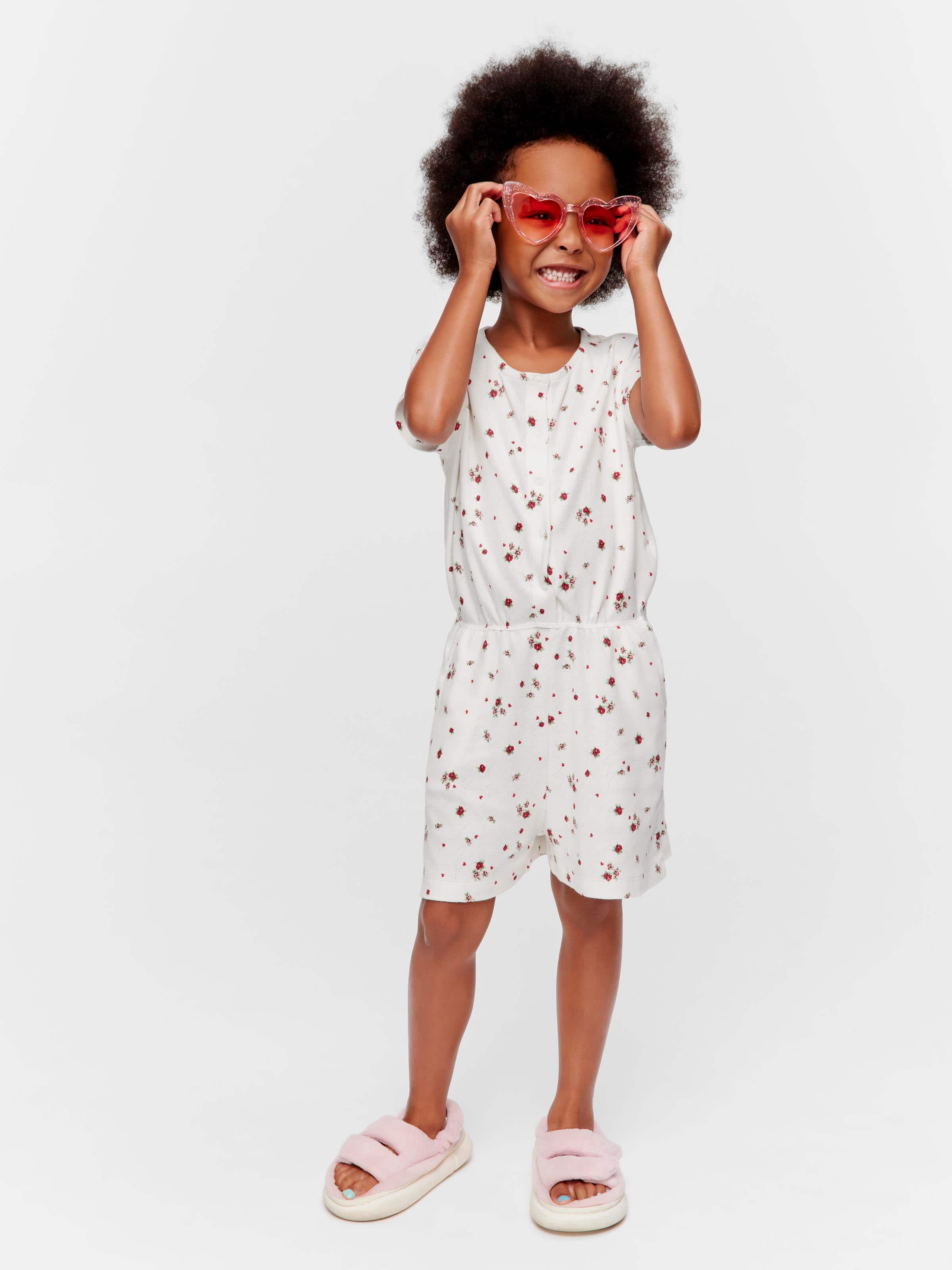 Jnr Girls Floral Print Onesie