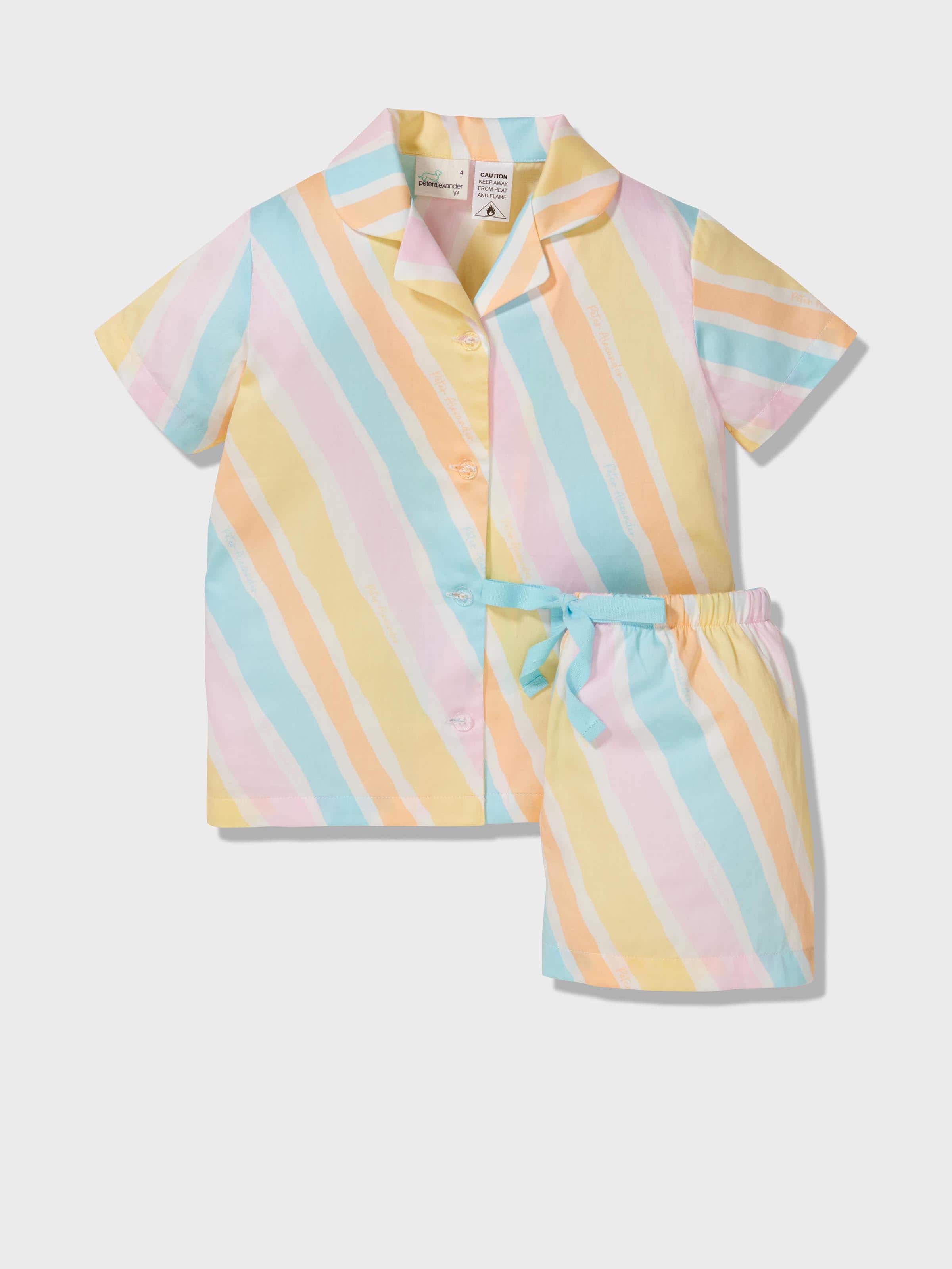 Jnr Girls Pastel Stripe Pj Set