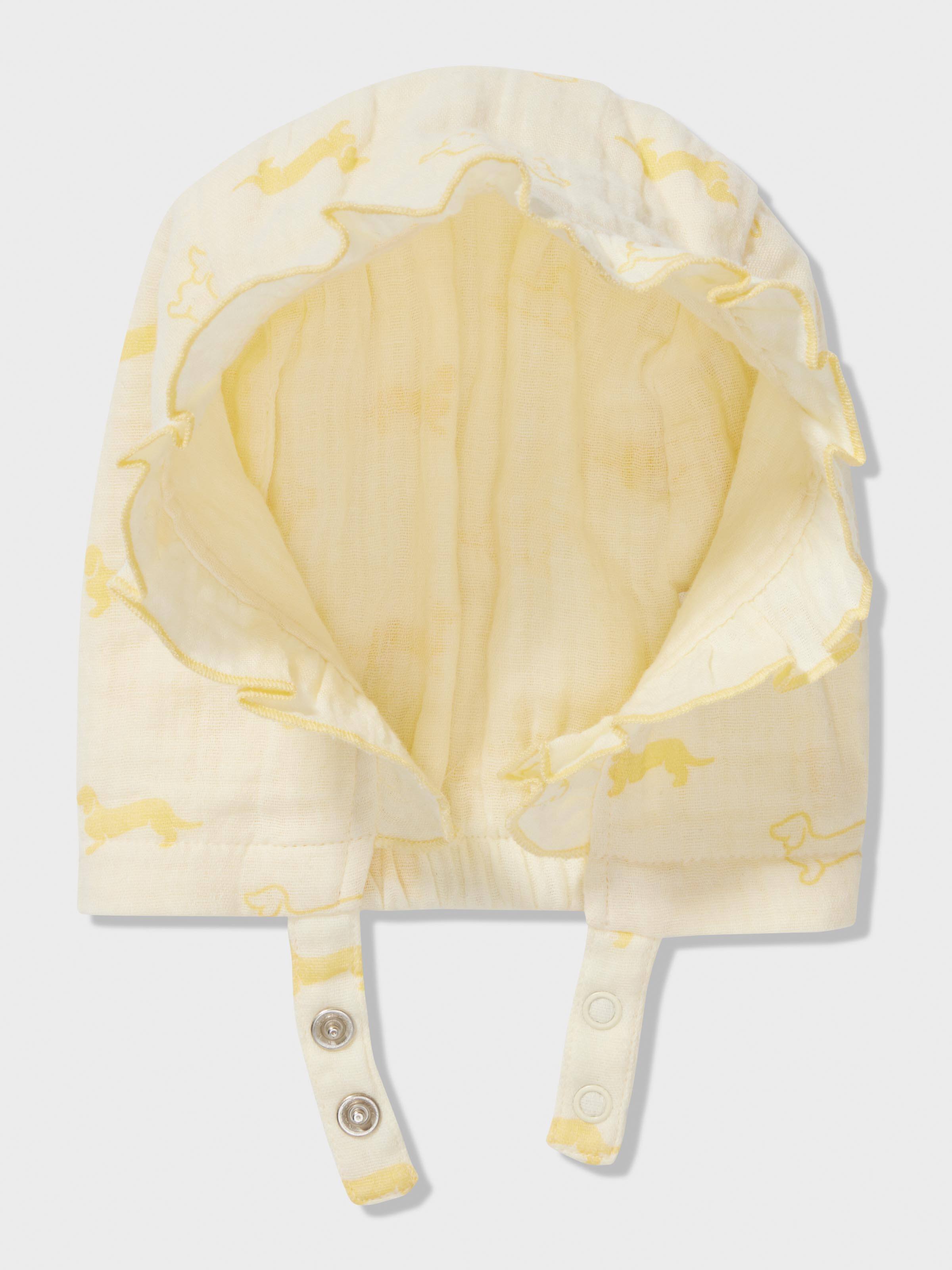 Baby Lemon Penny Print Bonnet