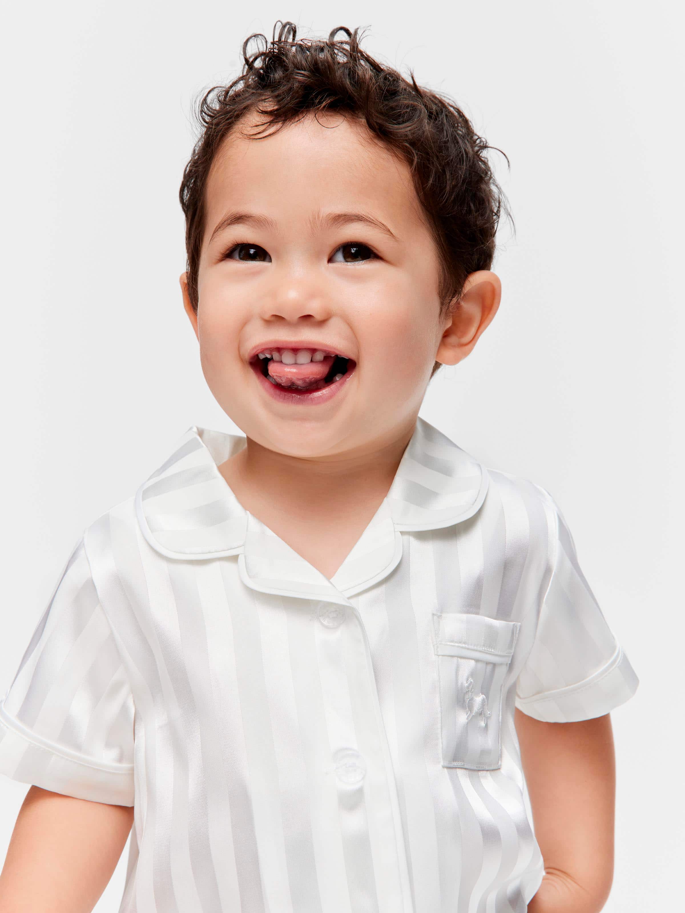 Baby Classic White Satin Pj Set