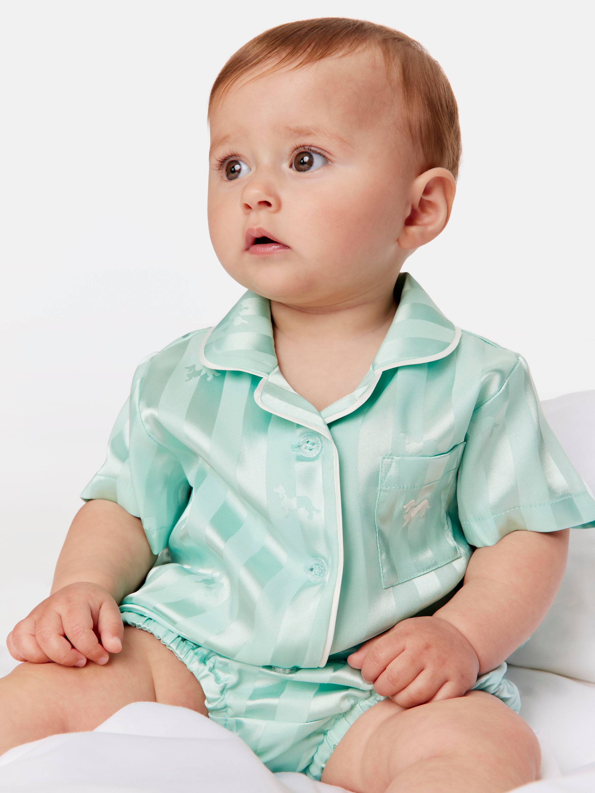 Baby Aqua Satin Pj Set