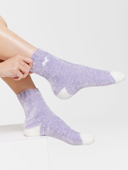 Soft Chenille Lilac Mid Sock