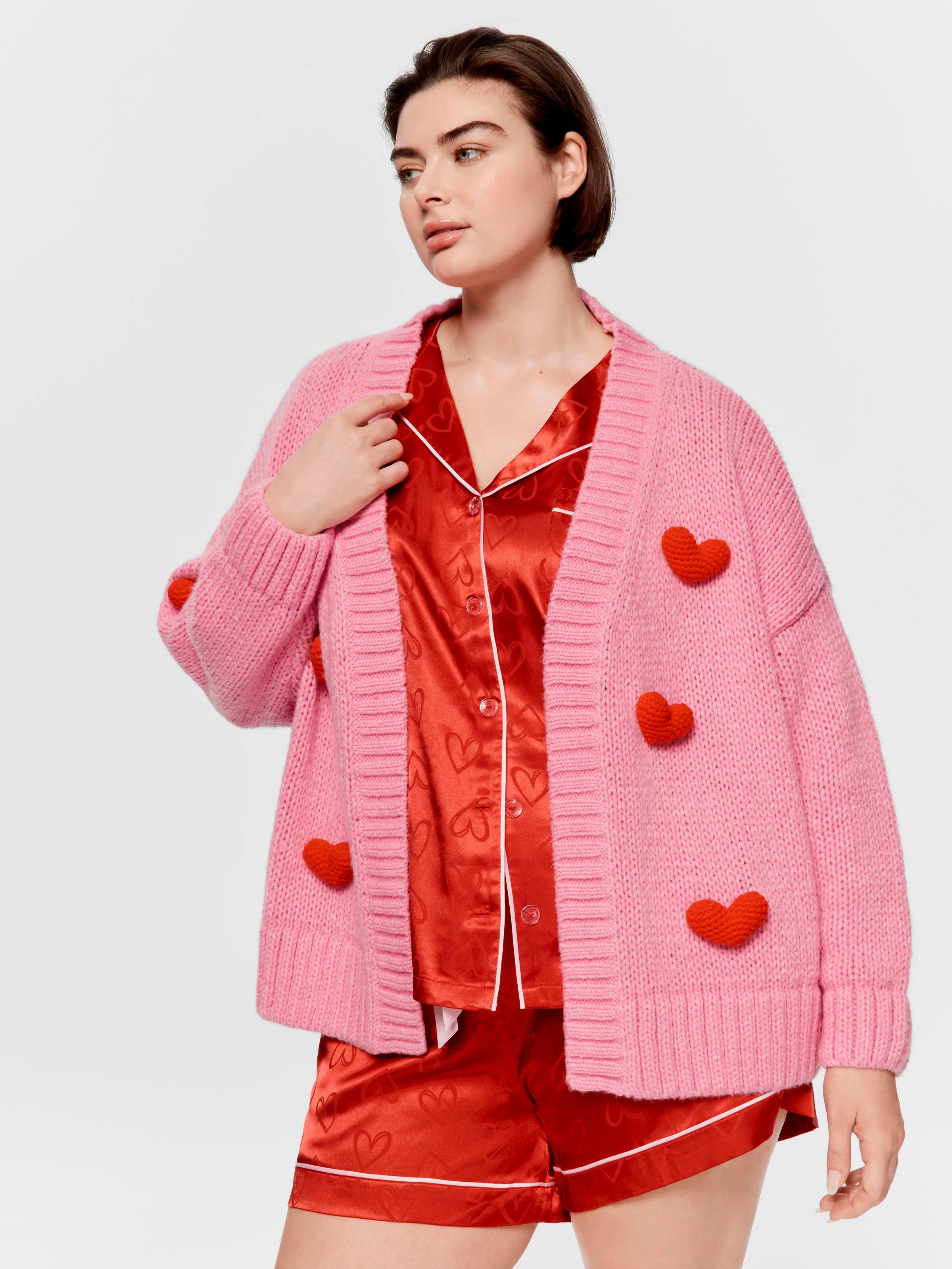 P.A. Plus Knit Heart Cardi