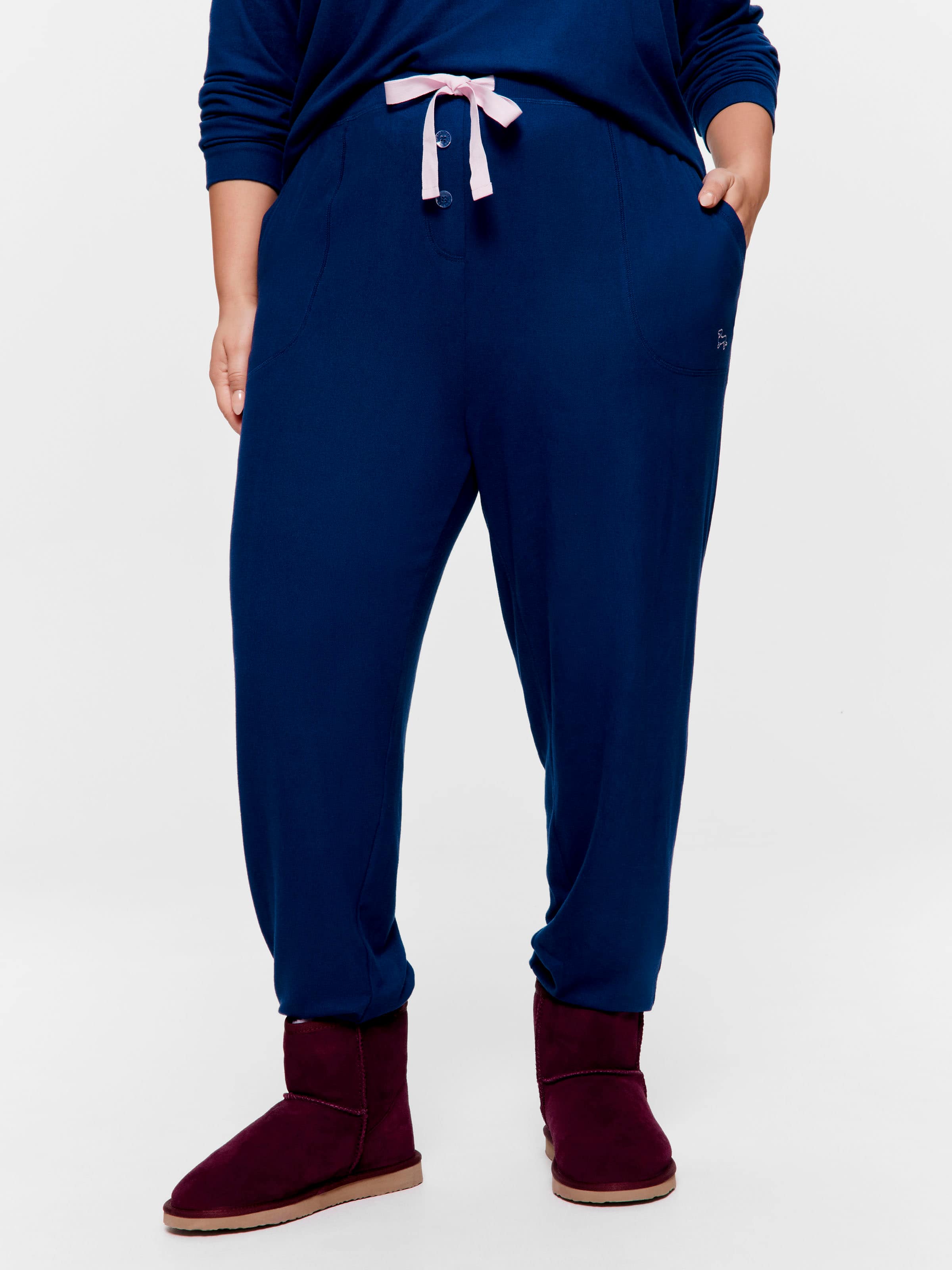 P.A. Plus Navy Plush Easy Pj Pant