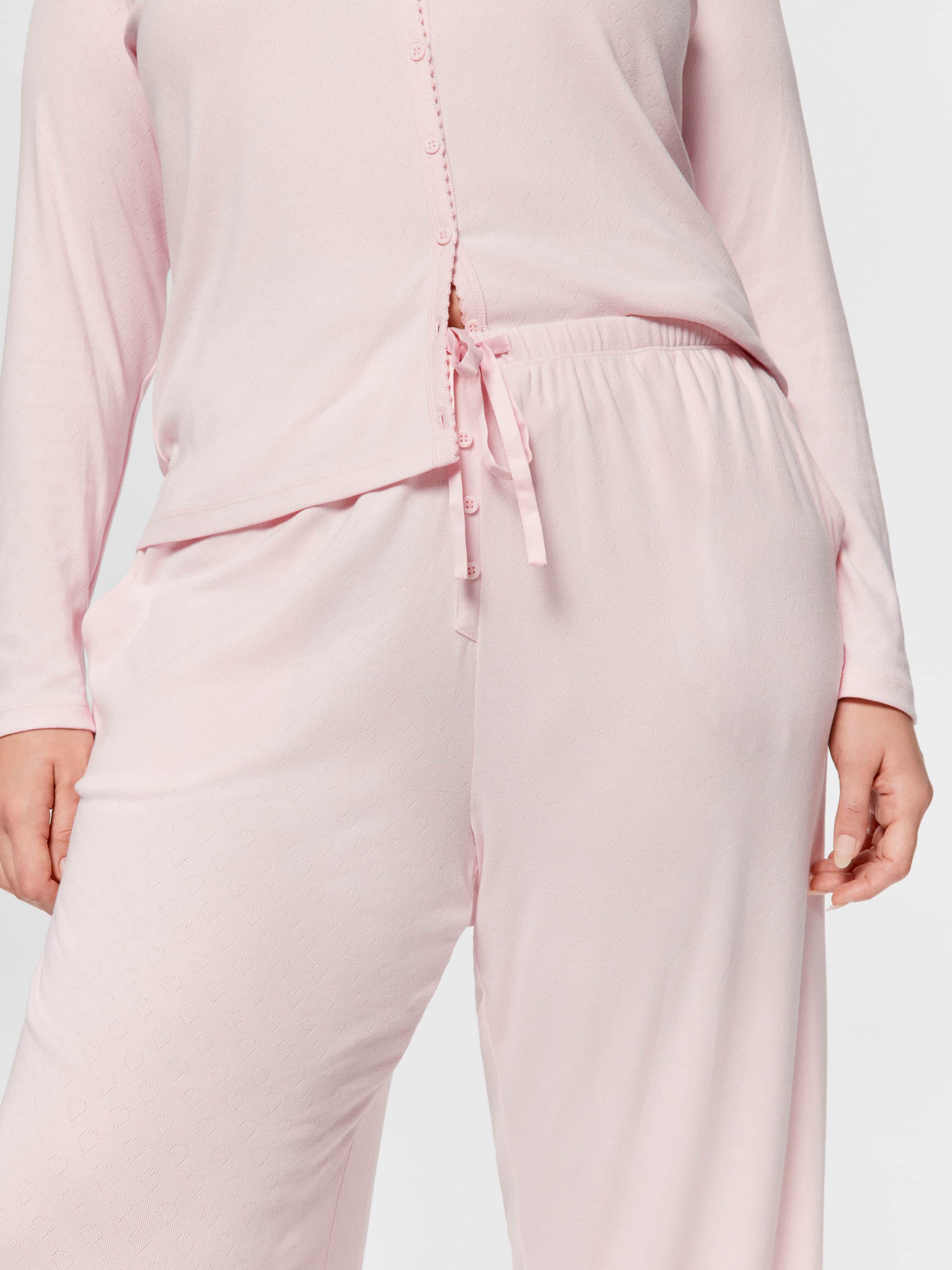 P.A. Plus Heart Pointelle Long Wide Leg Pj Pant