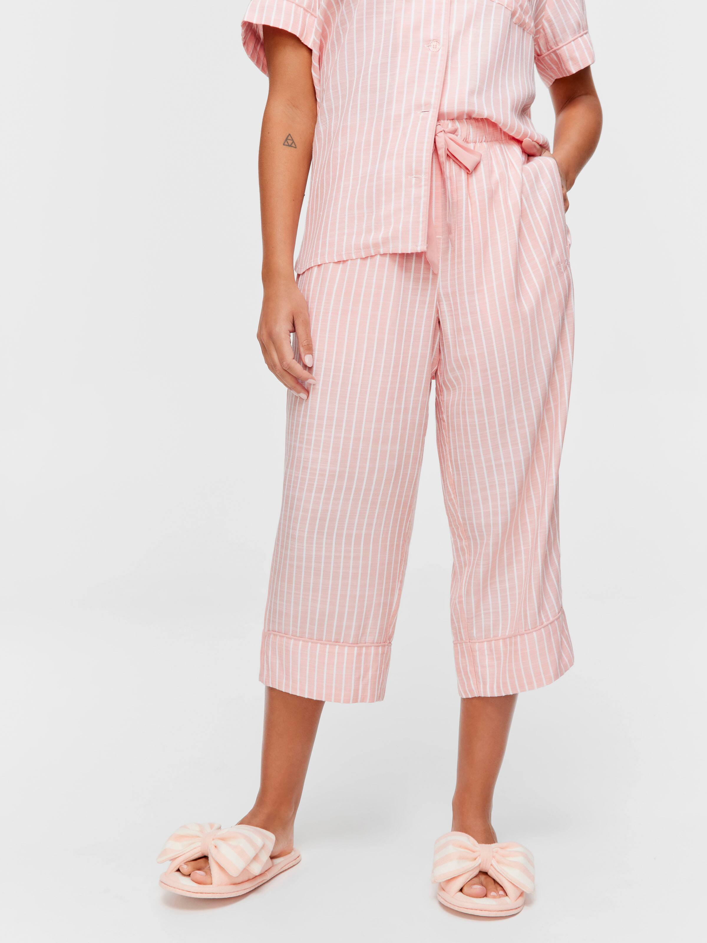 Pink Viscose Dobby 3/4 Pj Pant