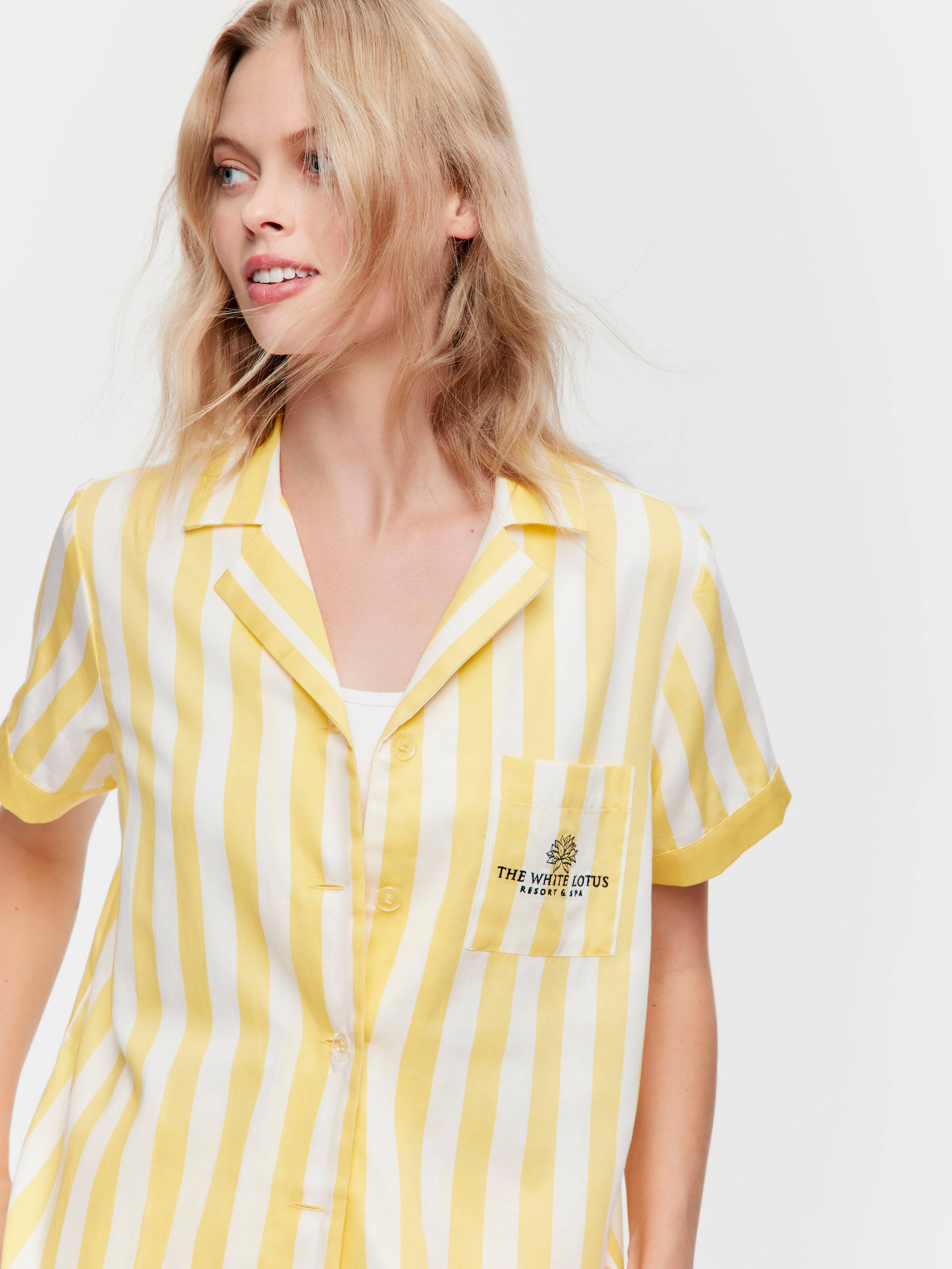 The White Lotus Stripe Shortie Pj Set
