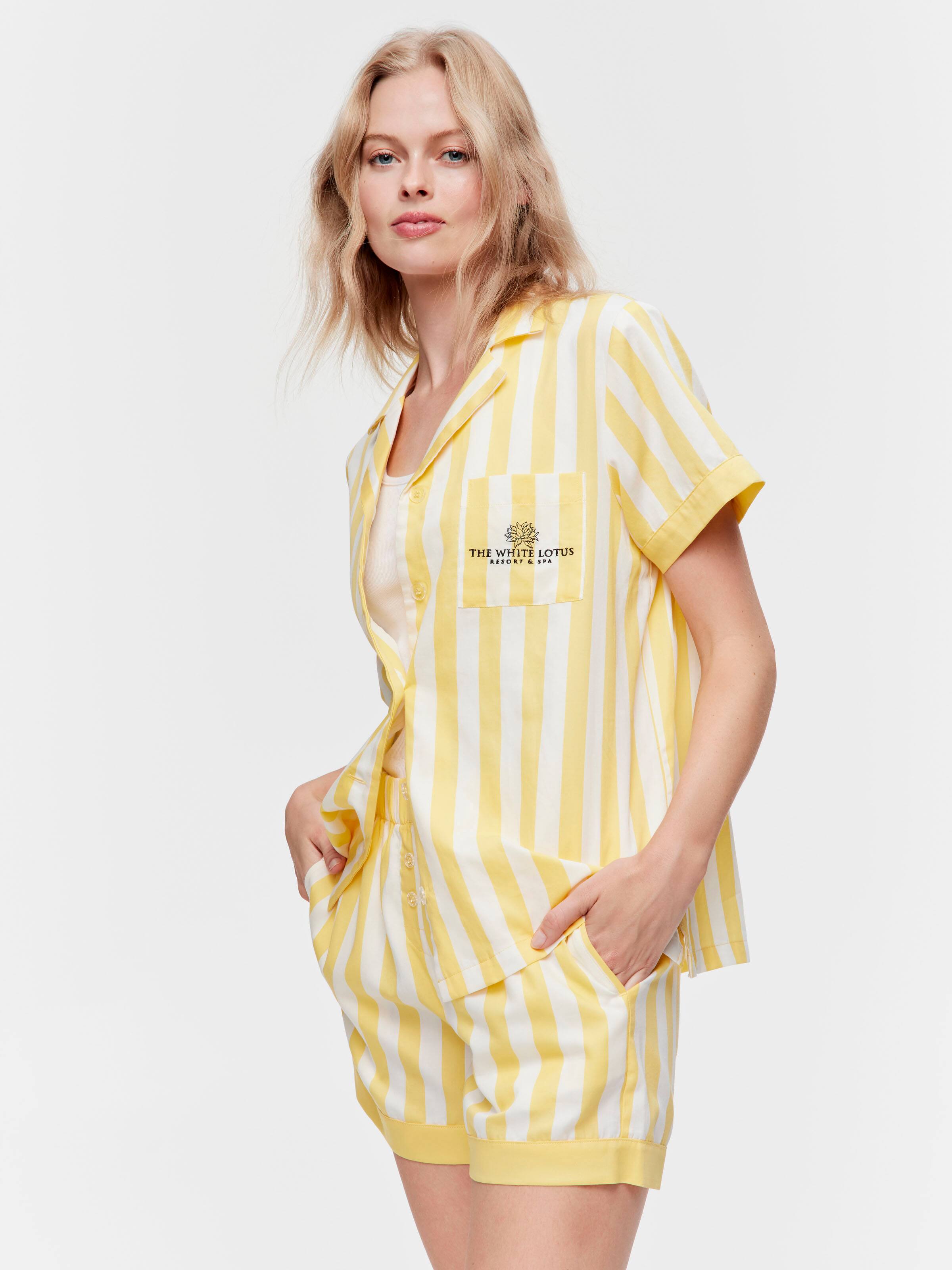 The White Lotus Stripe Shortie Pj Set