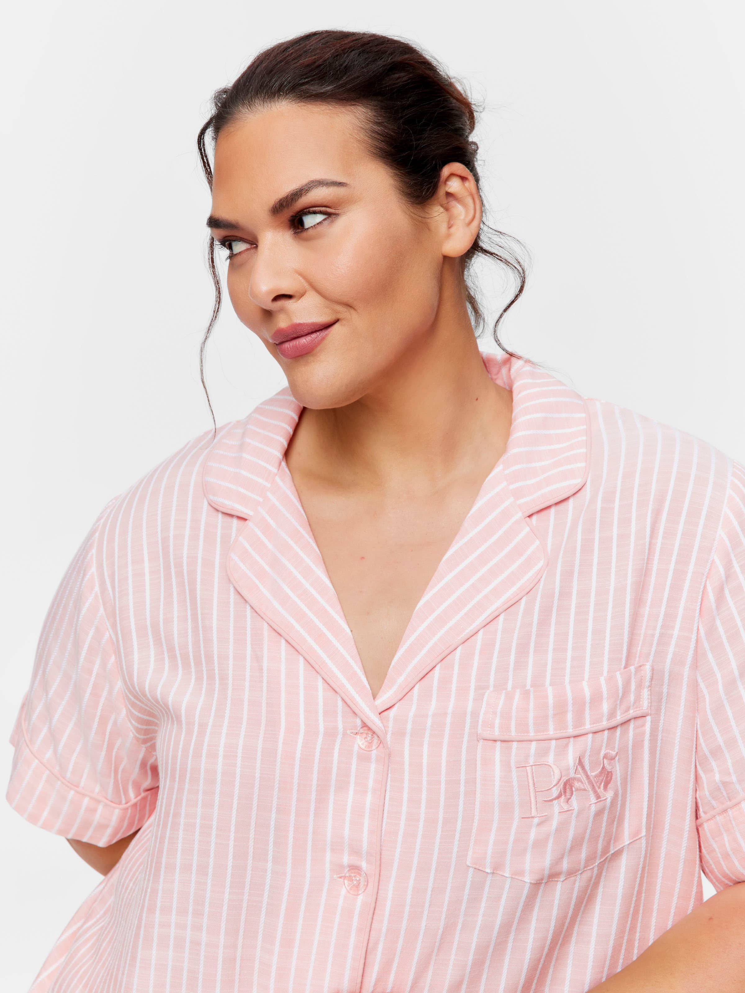 P.A. Plus Pink Viscose Dobby Short Sleeve Shirt