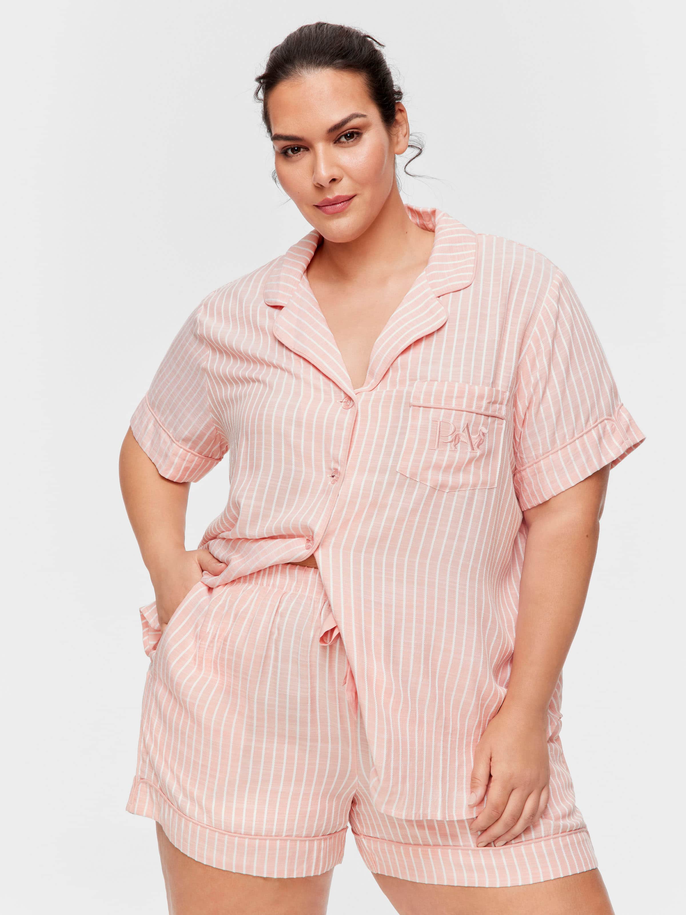 P.A. Plus Pink Viscose Dobby Mid Short