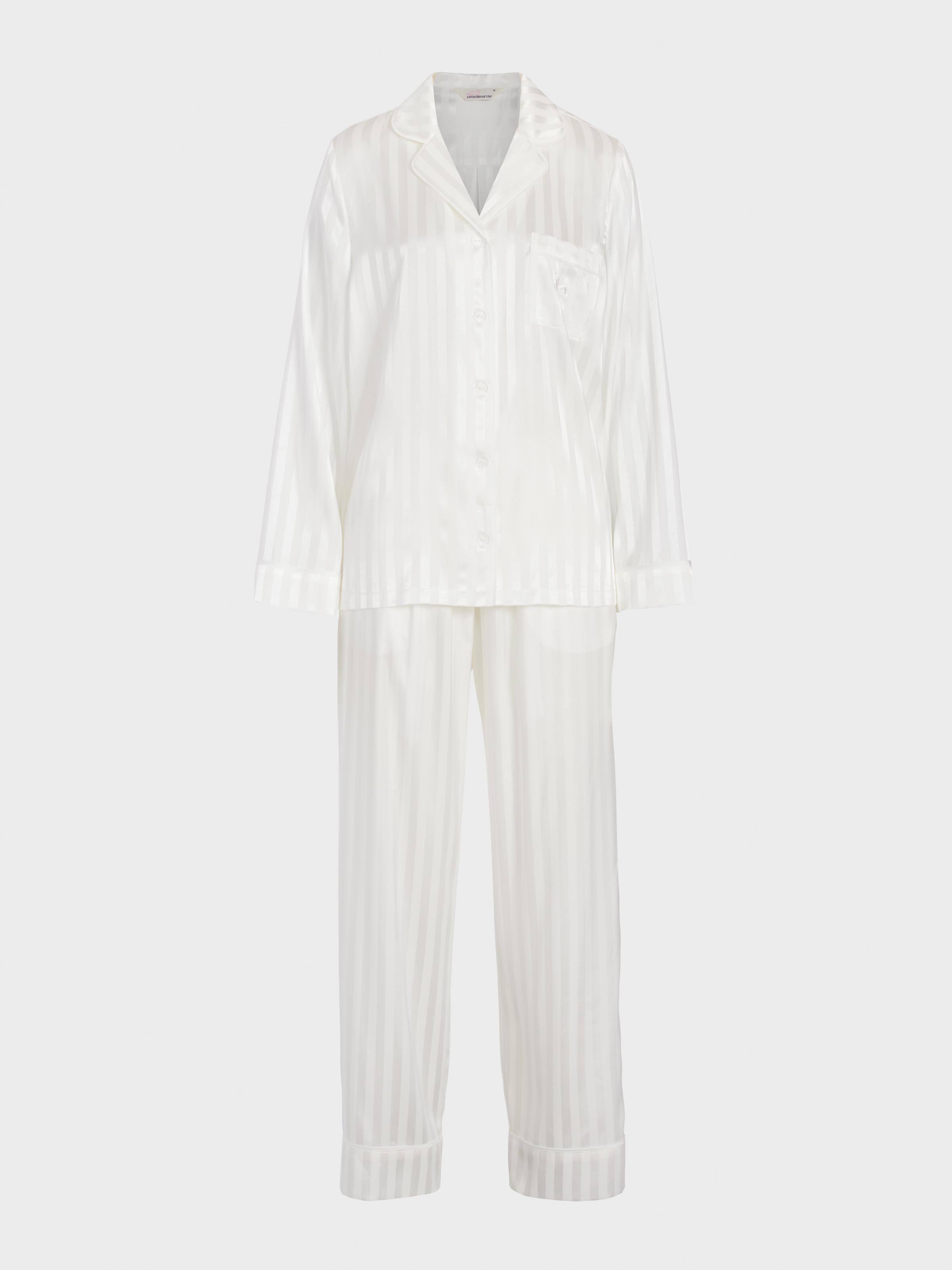 Image for White Stripe Chic Satin Long Sleeve Pj Set from JustGroupNZ