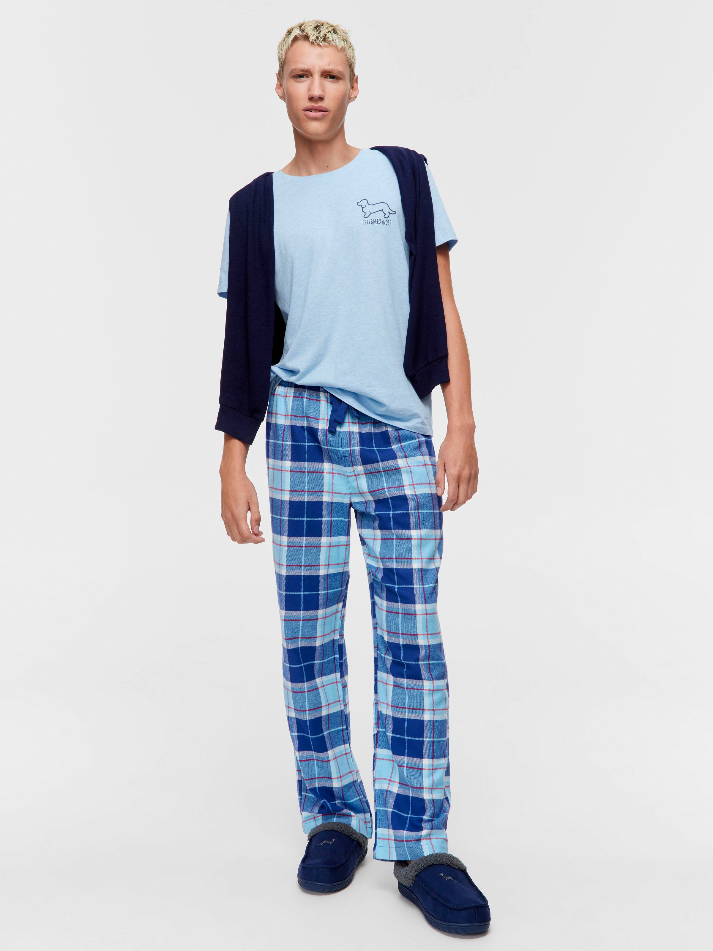 Blue Check Flannelette Pj Pant