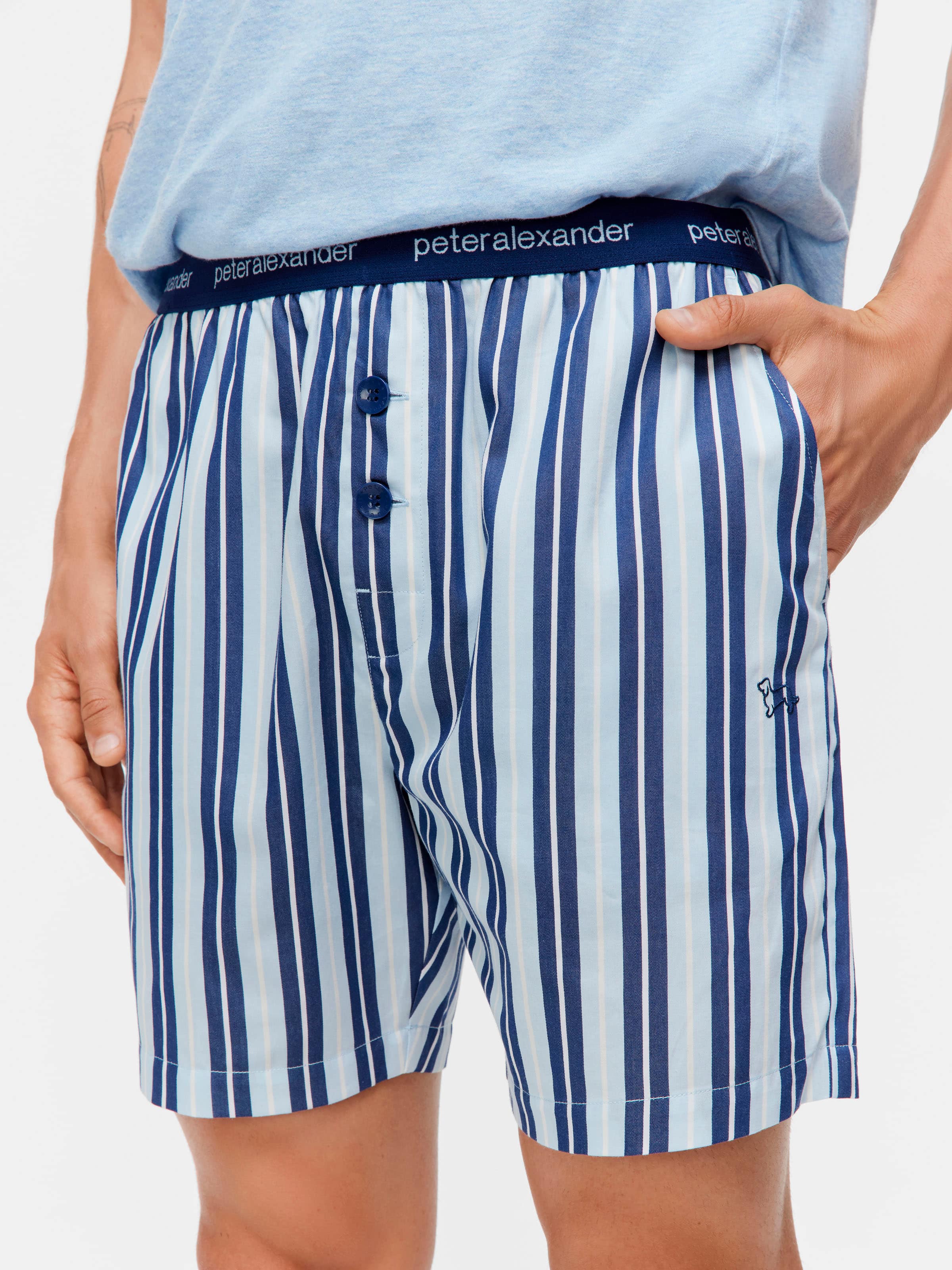 Blue Stripe Mid Short