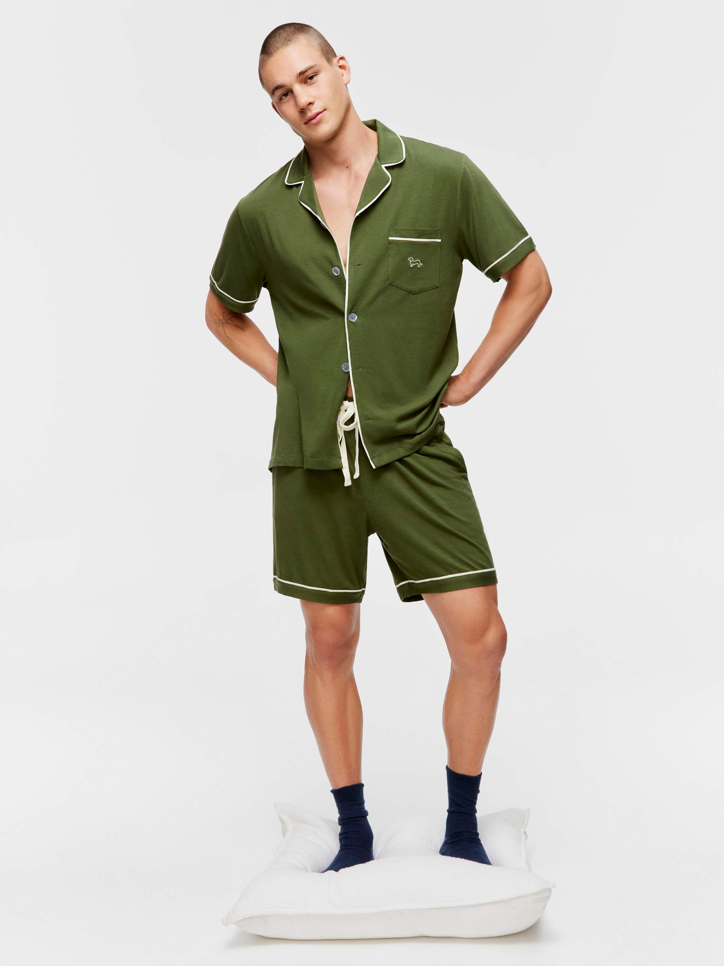 Olive Bamboo Short Sleeve Set