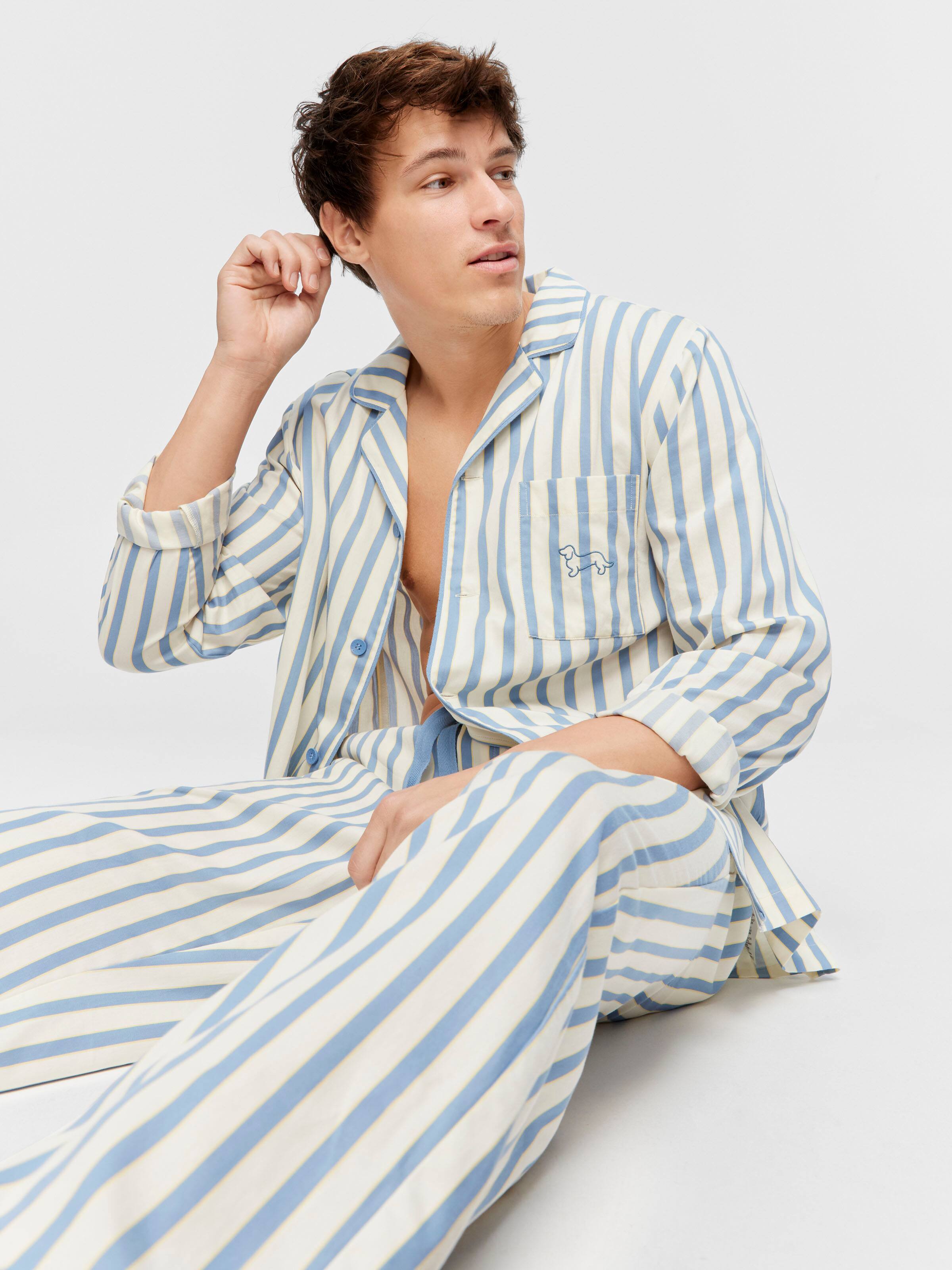 Blue Stripe Long Sleeve Pj Set