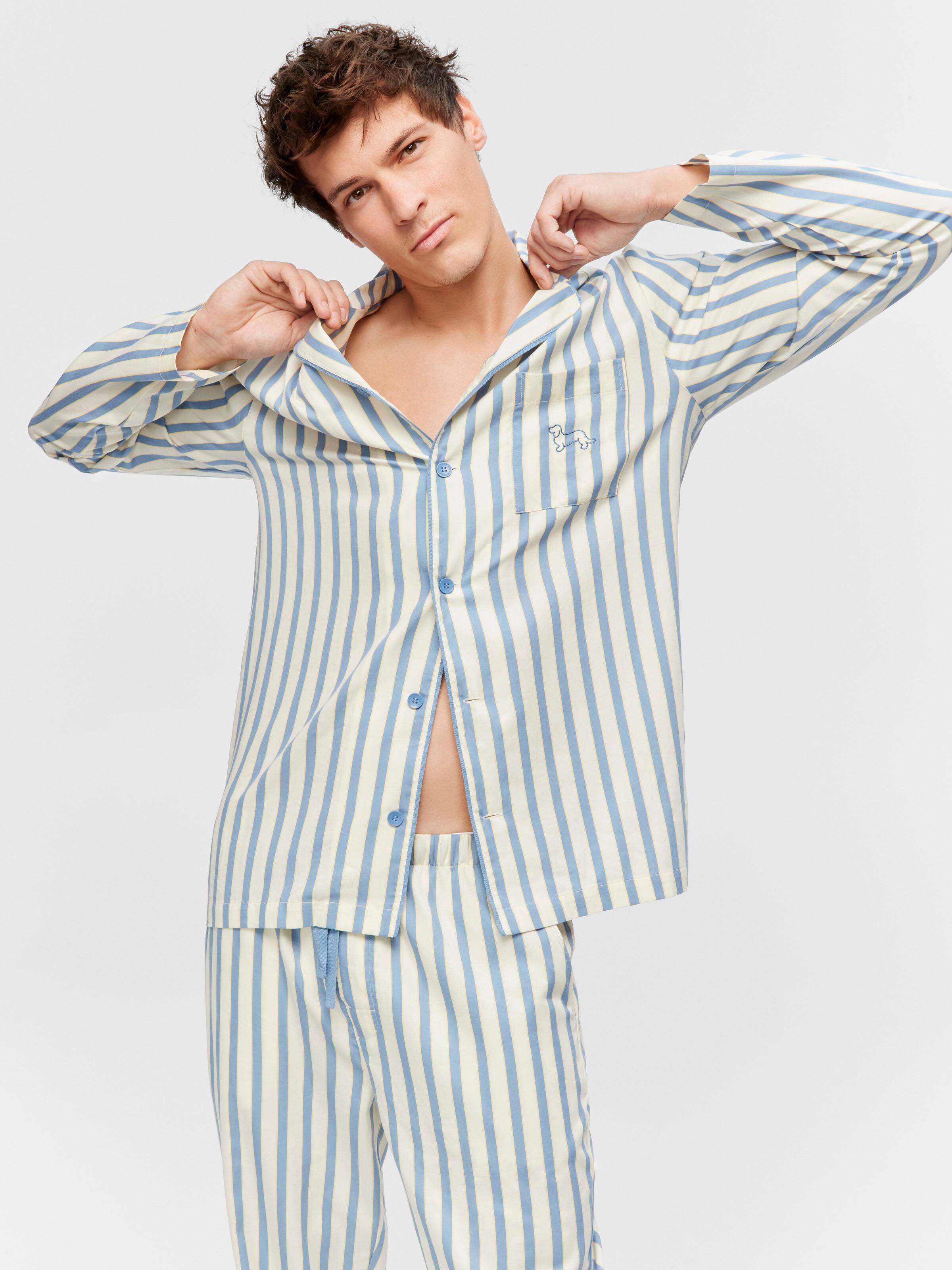 Blue Stripe Long Sleeve Pj Set