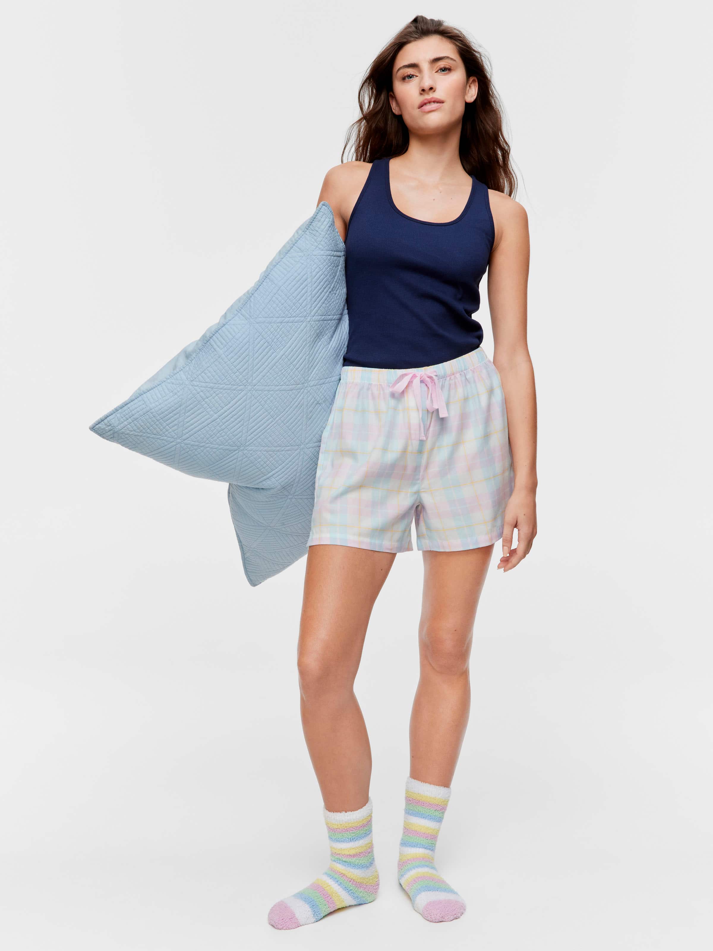 Pastel Check Mid Short
