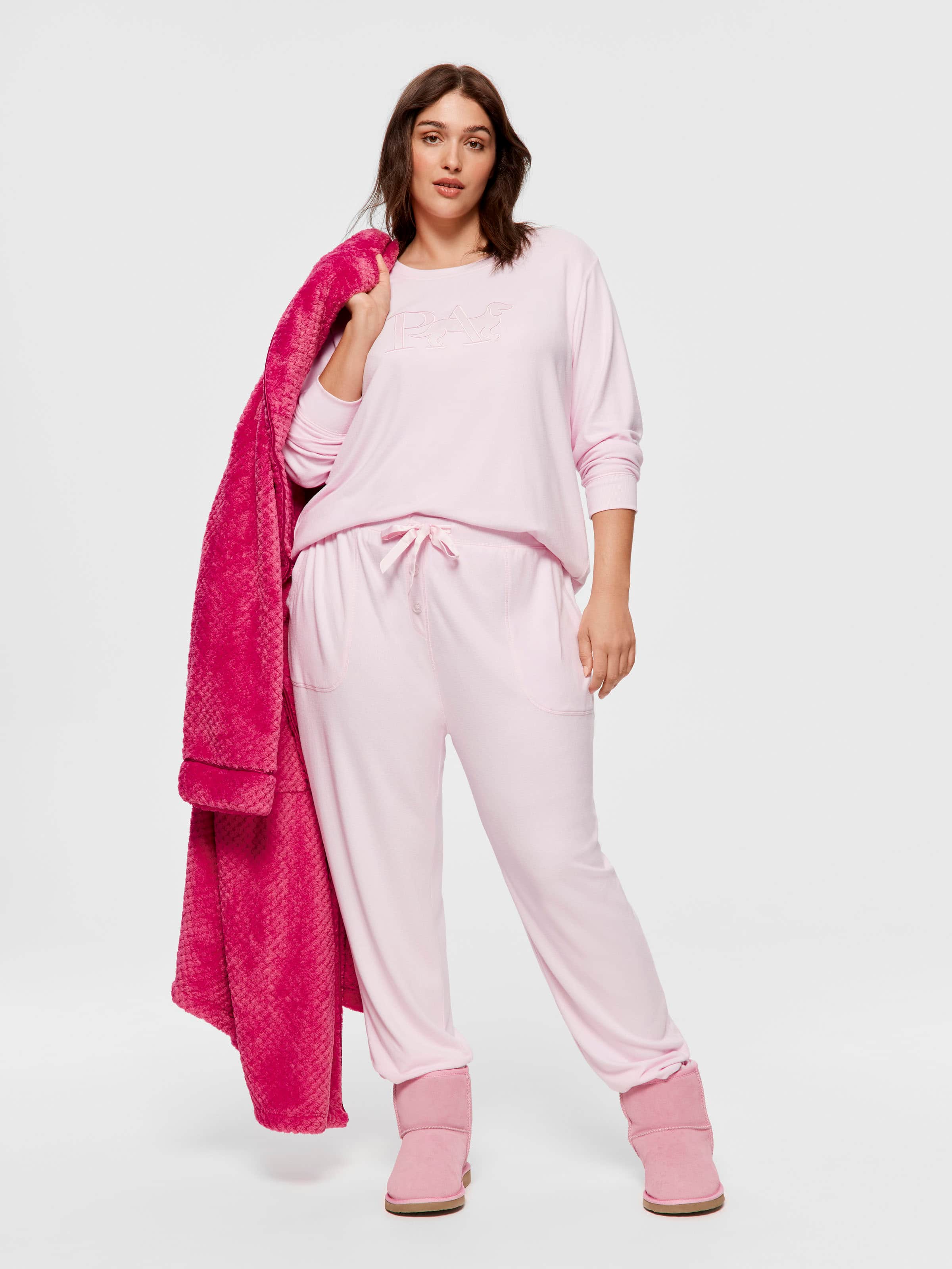 P.A. Plus Pink Plush Easy Pj Pant