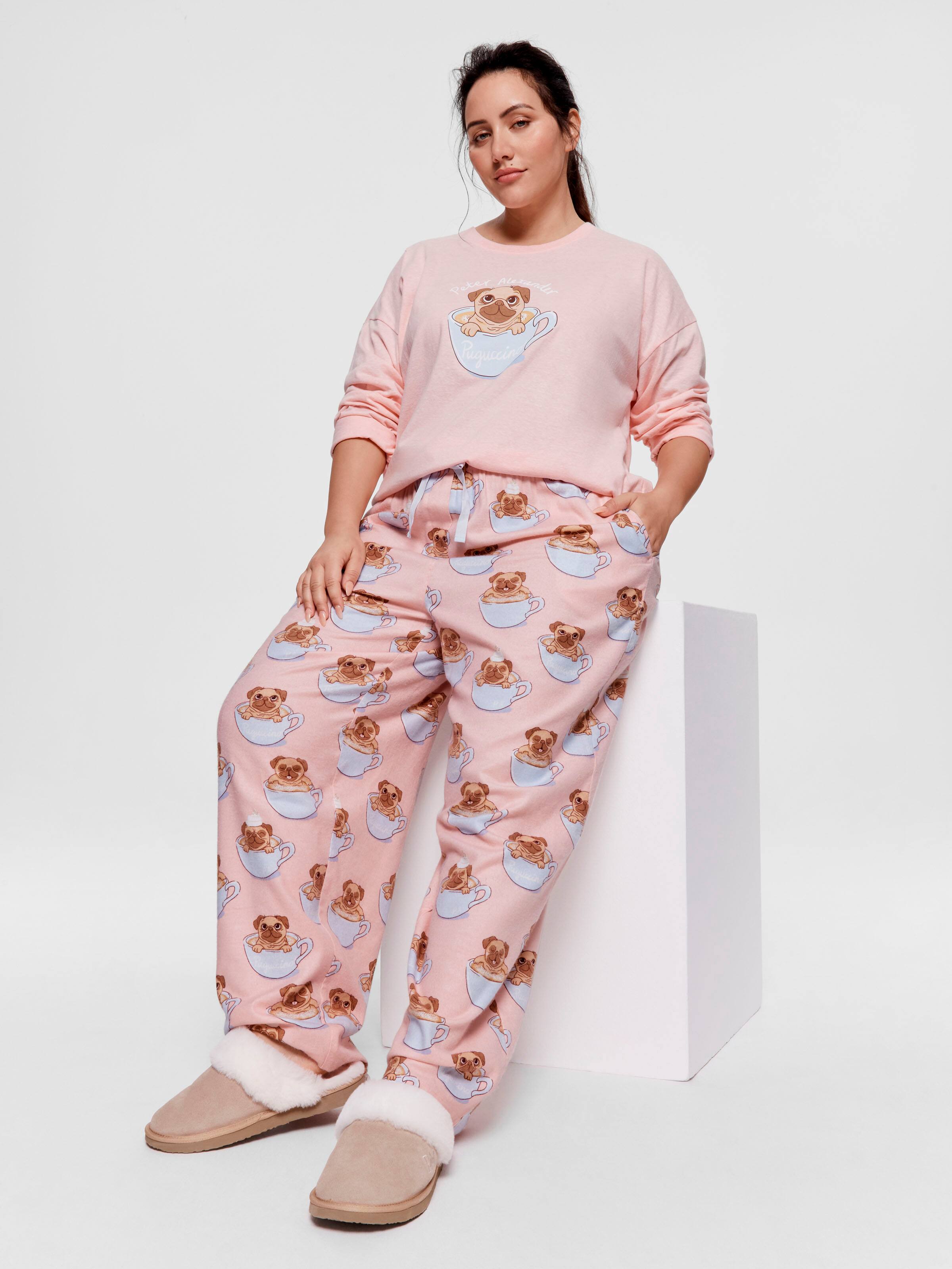 P.A. Plus Pug In A Mug Long Pj Set