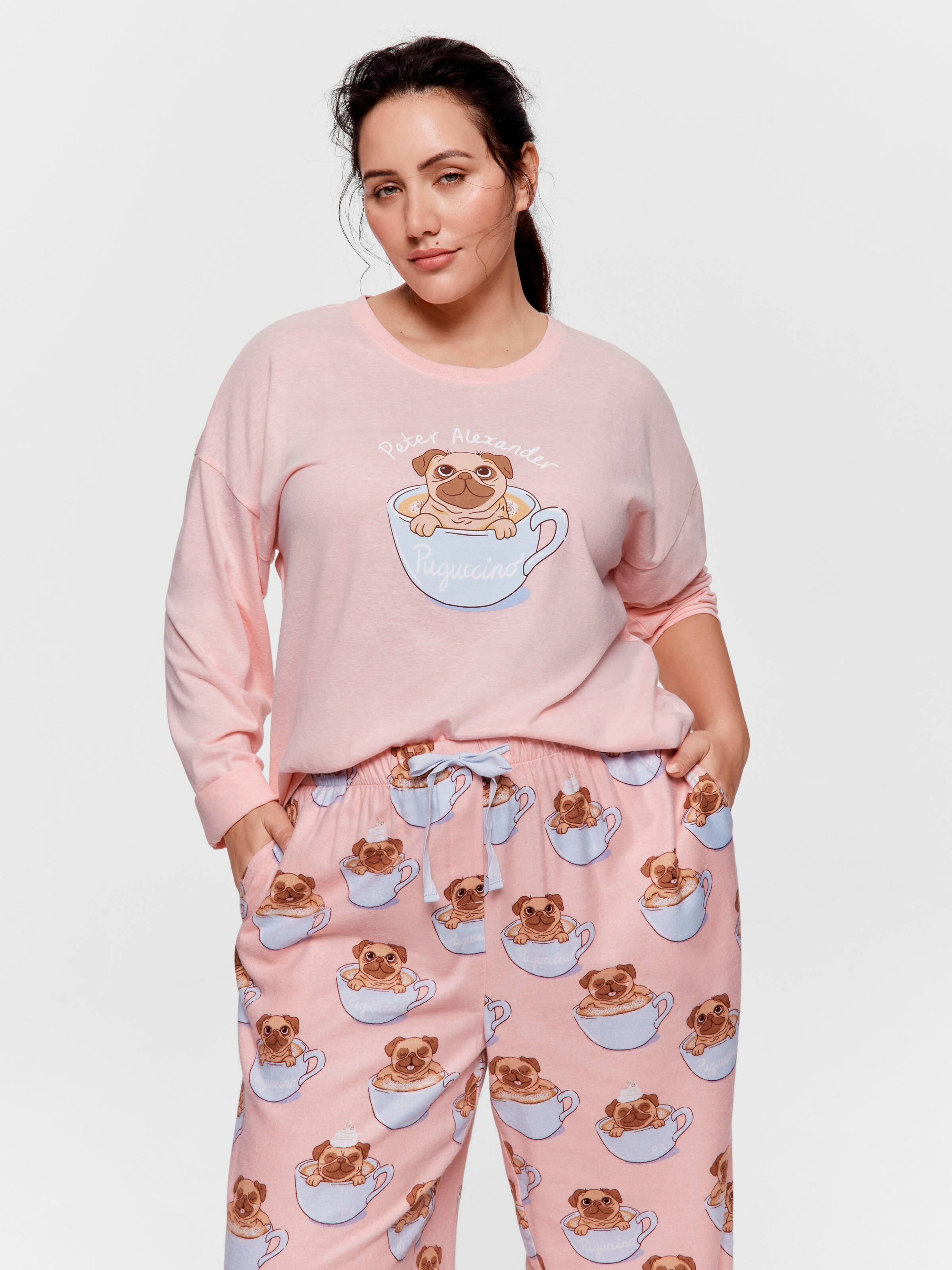 P.A. Plus Pug In A Mug Long Pj Set