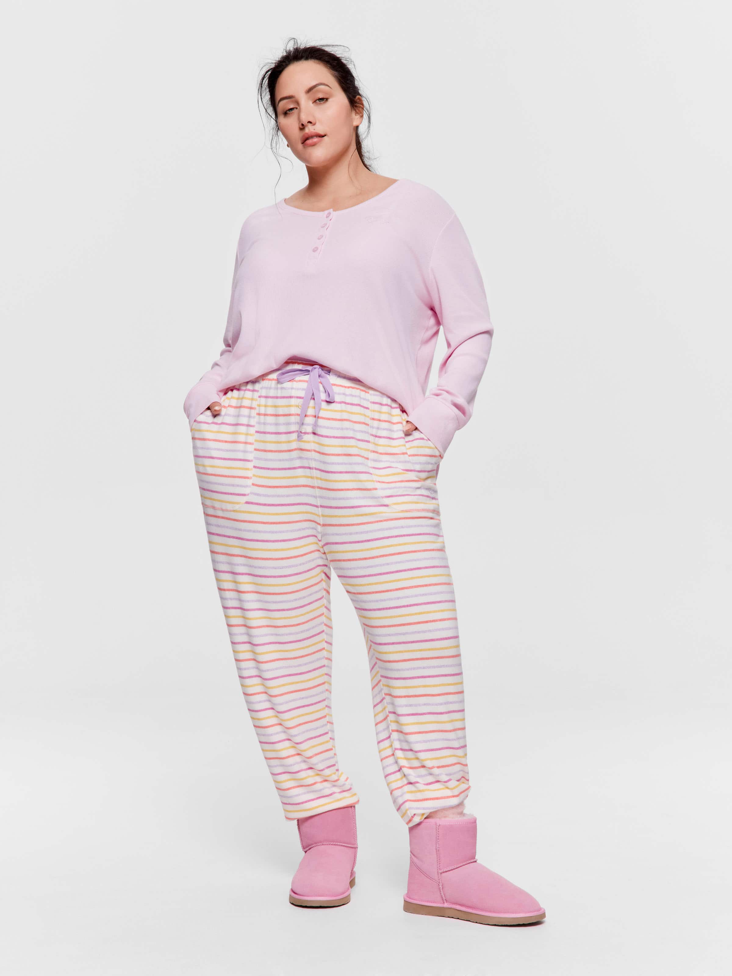 P.A. Plus Fuzzy Colourful Stripe Easy Pj Pant